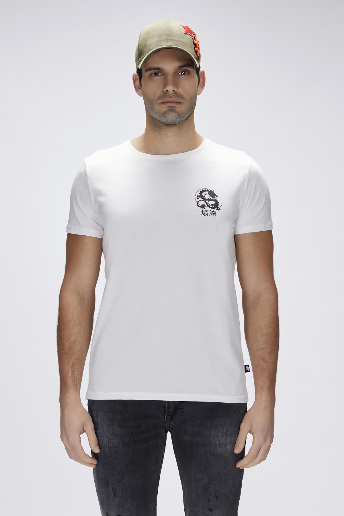 Draco Off-White Mens Printed T-Shirt