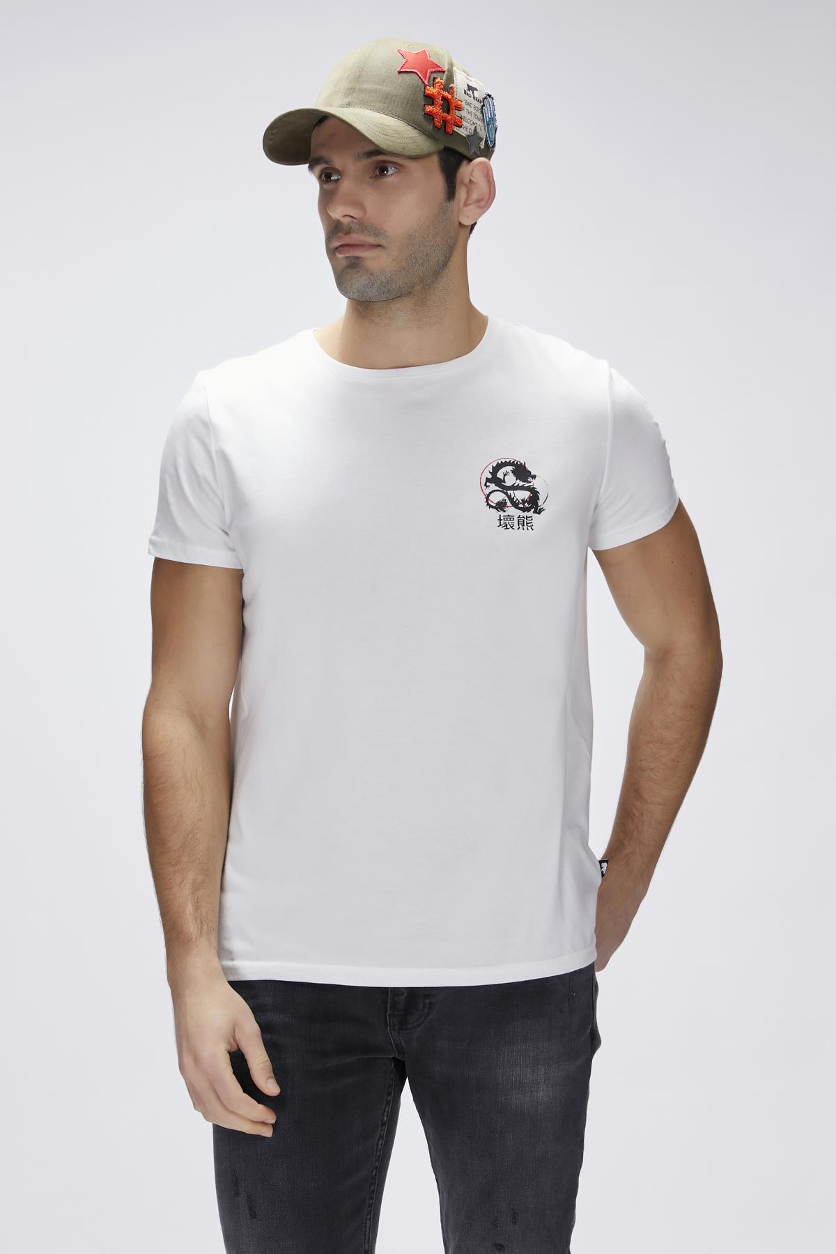 Draco Off-White Mens Printed T-Shirt