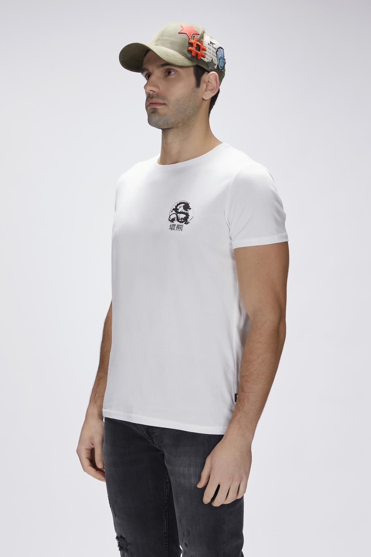 Draco Off-White Mens Printed T-Shirt