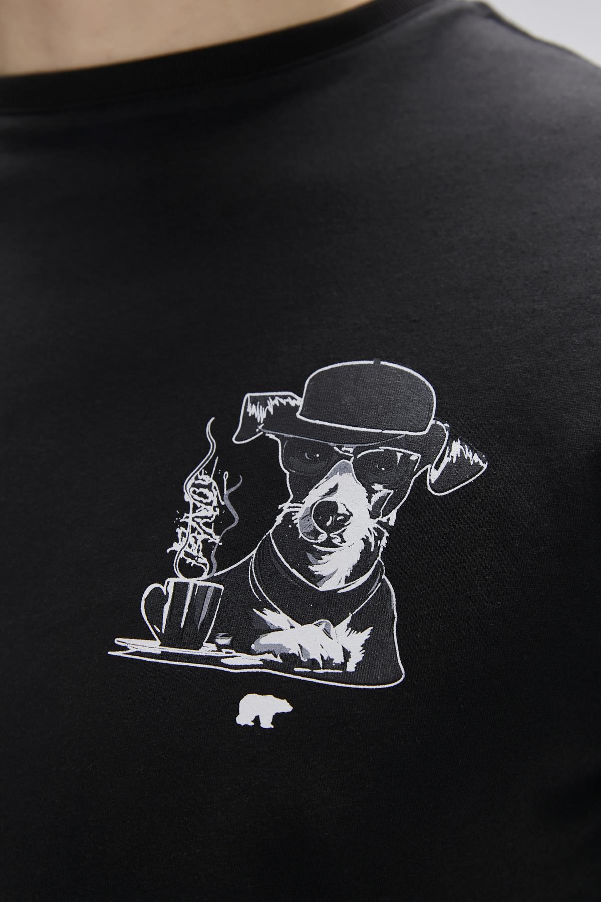 Duggie Siyah Erkek Baskılı Tişört