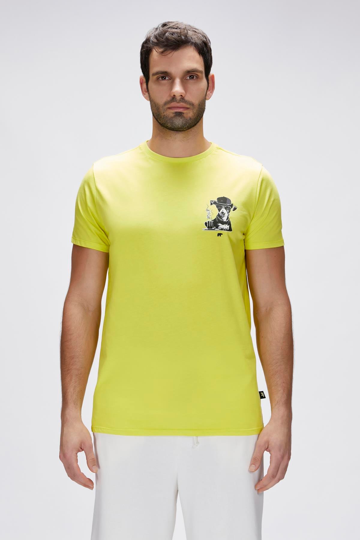 Duggie Yeşil Erkek Baskılı Tişört