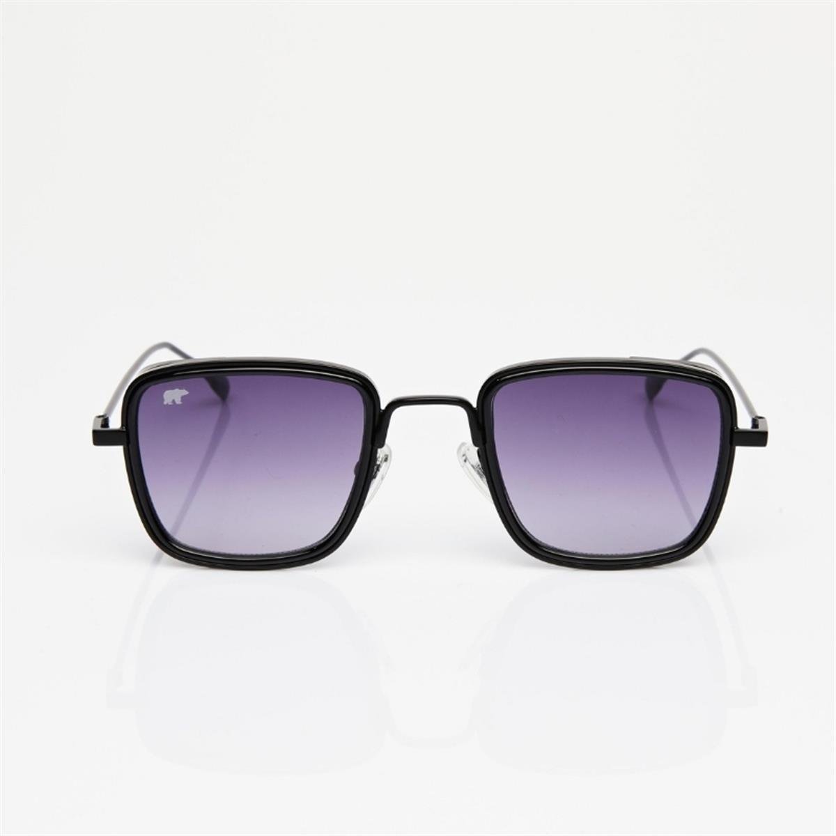 Ronald Unisex Black Sunglasses