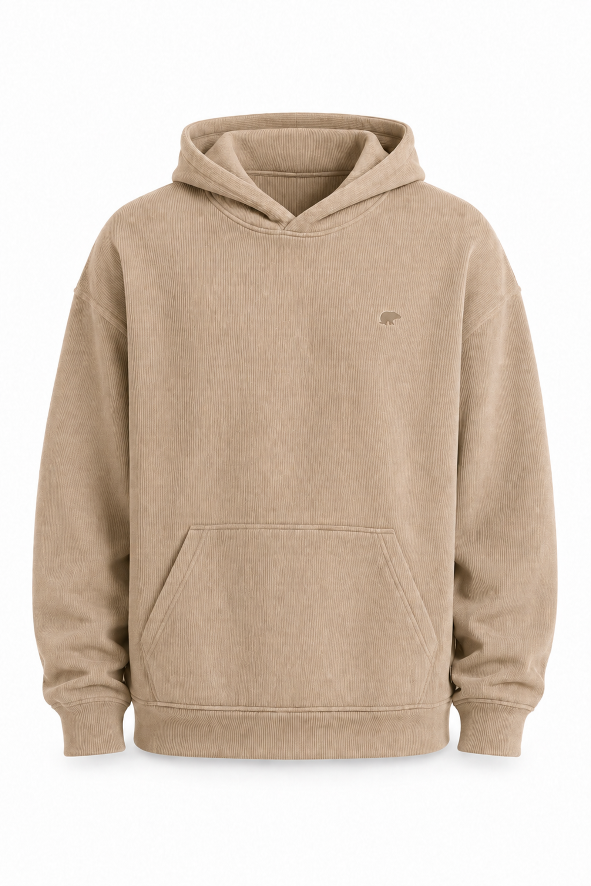 Hammerfall Bej Basic Kapüşonlu Erkek Sweatshirt