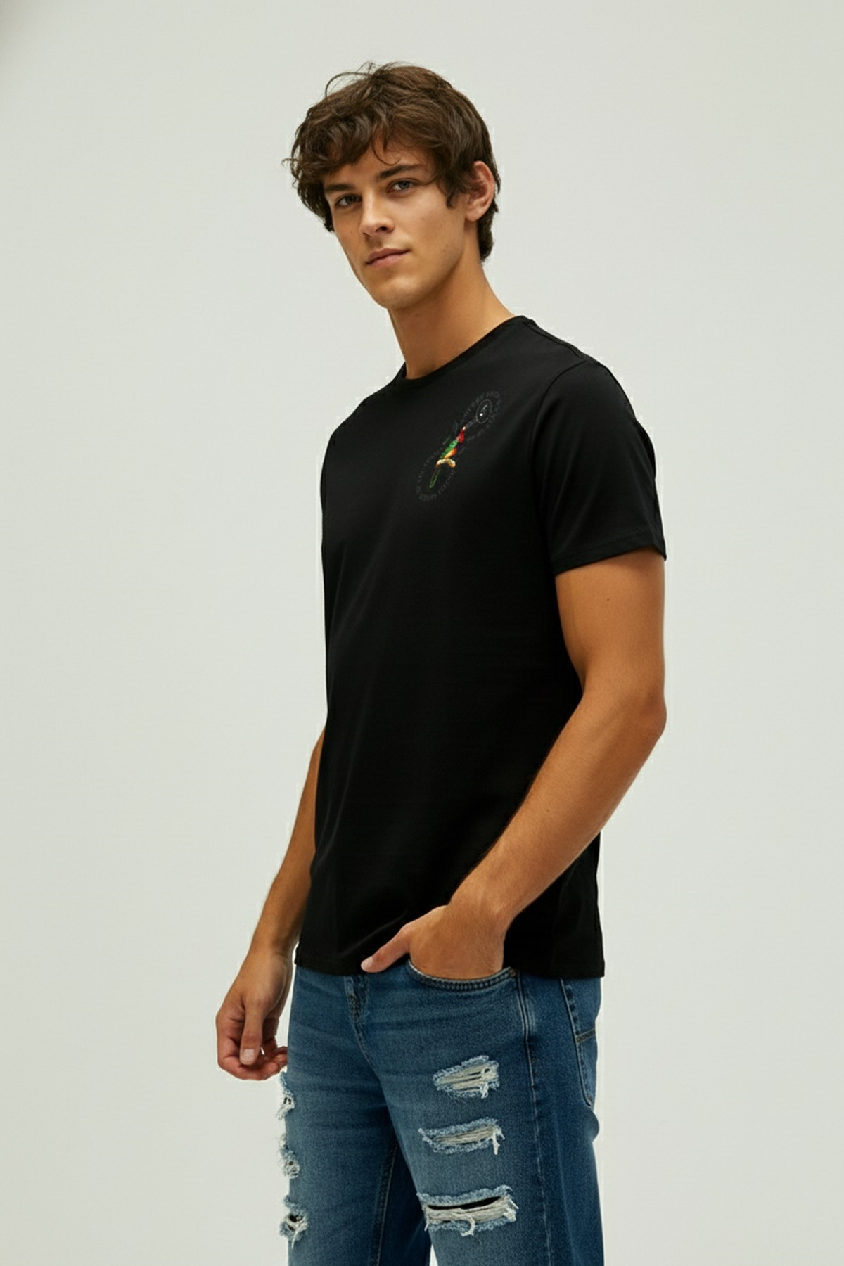 NATURE BAND T-SHIRT PRINTED T-SHIRT SİYAH  MAN T-SHIRT NATURE BAND T-SHIRTNATURE BAND T-SHIRT