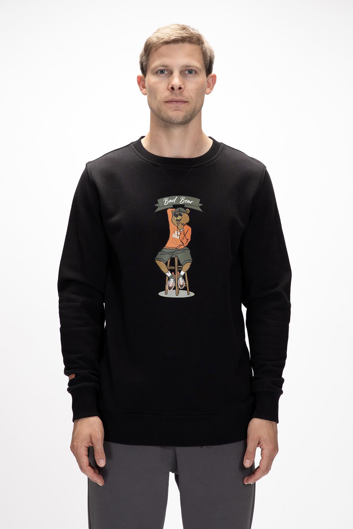 Acme Si̇yah  Erkek Baskılı Sweatshirt