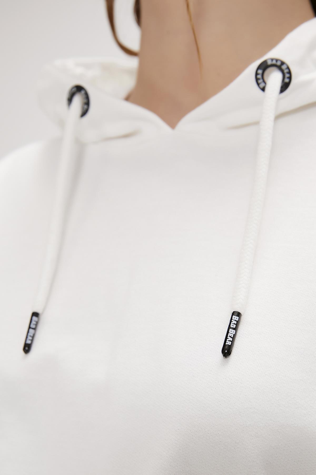 Ella Beyaz Kadın Hoodie Sweatshirt