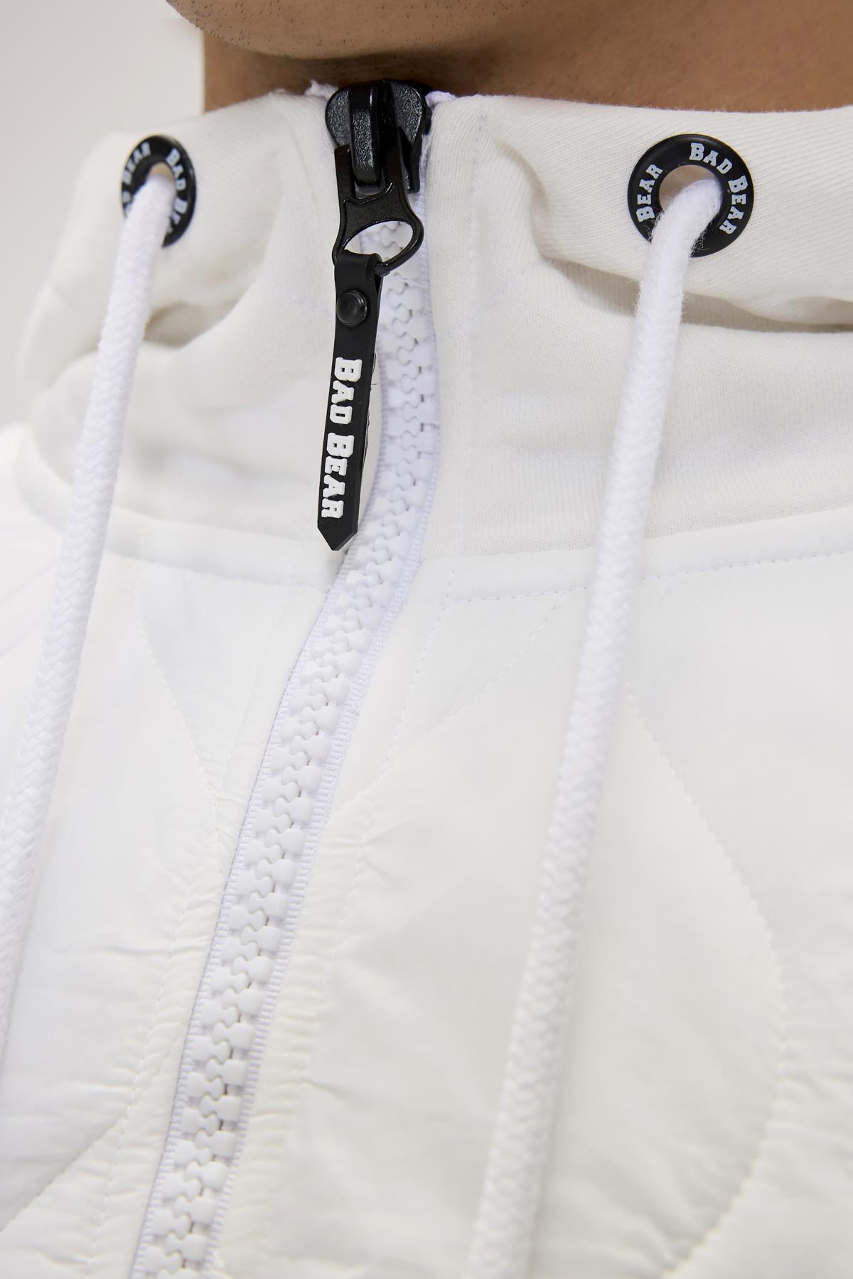 Cyrus Full-Zip Beyaz Erkek Kapüşonlu Sweatshirt