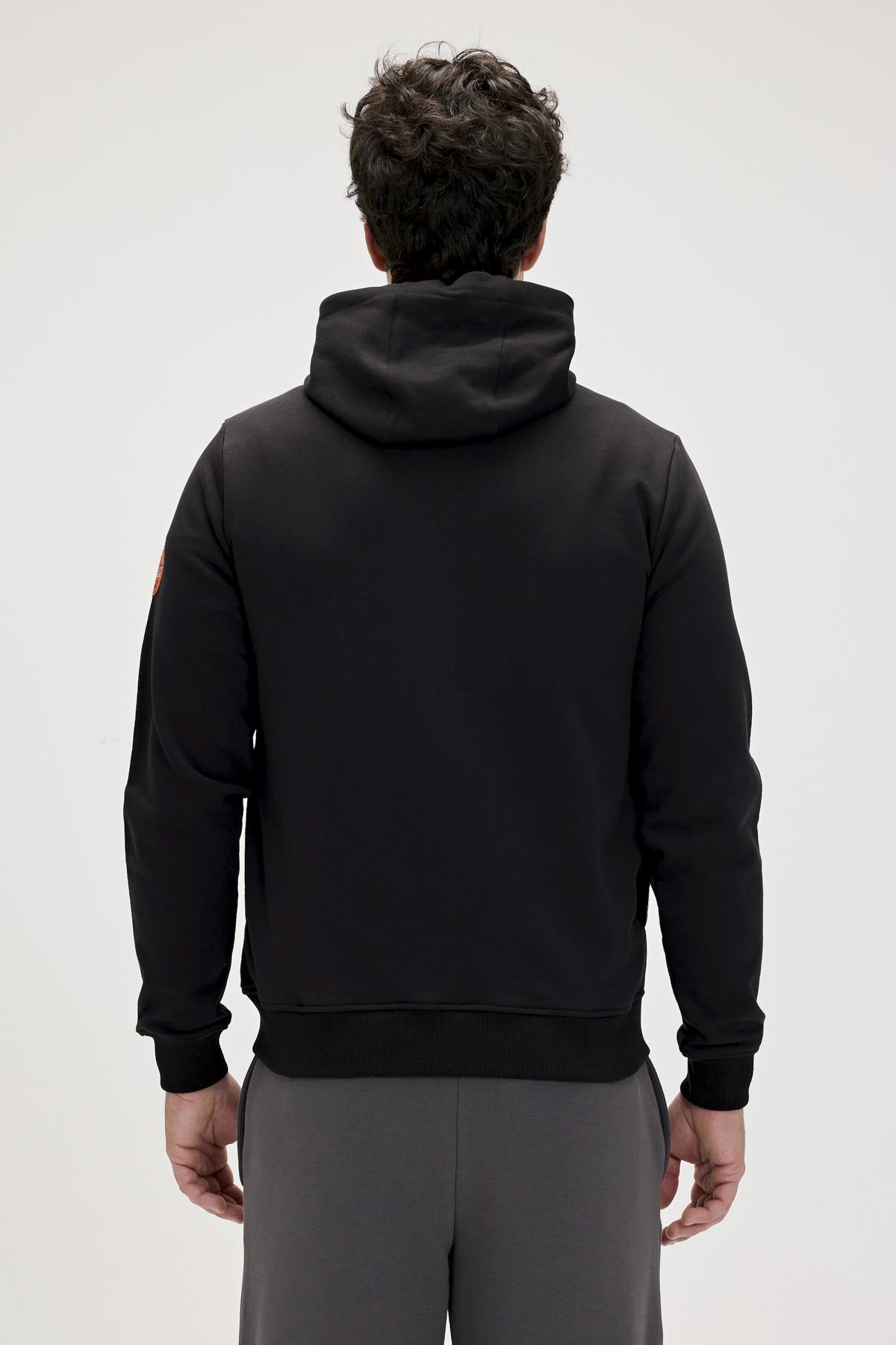 Cyrus Full-Zip Siyah Erkek Kapüşonlu Sweatshirt