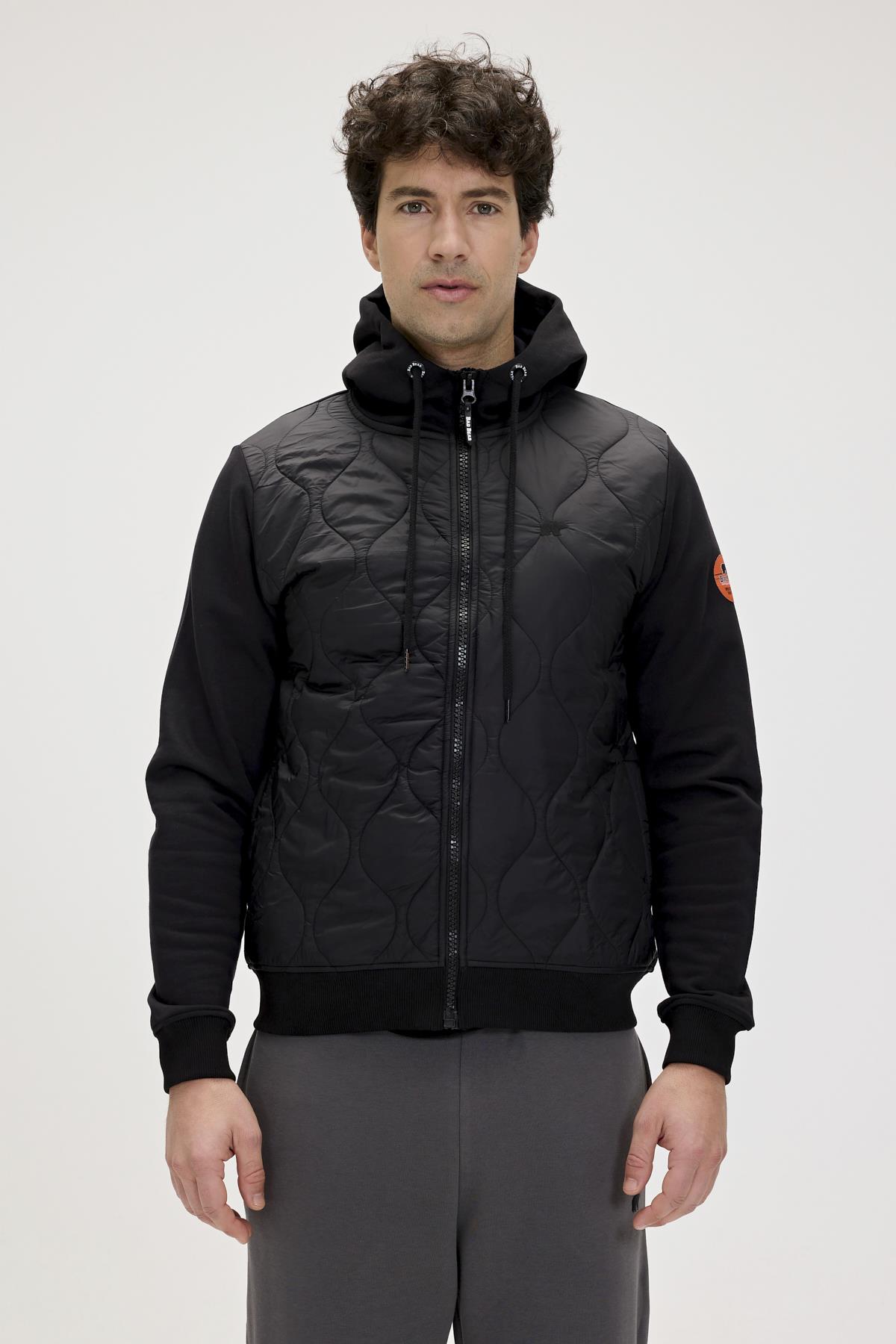 Cyrus Full-Zip Siyah Erkek Kapüşonlu Sweatshirt