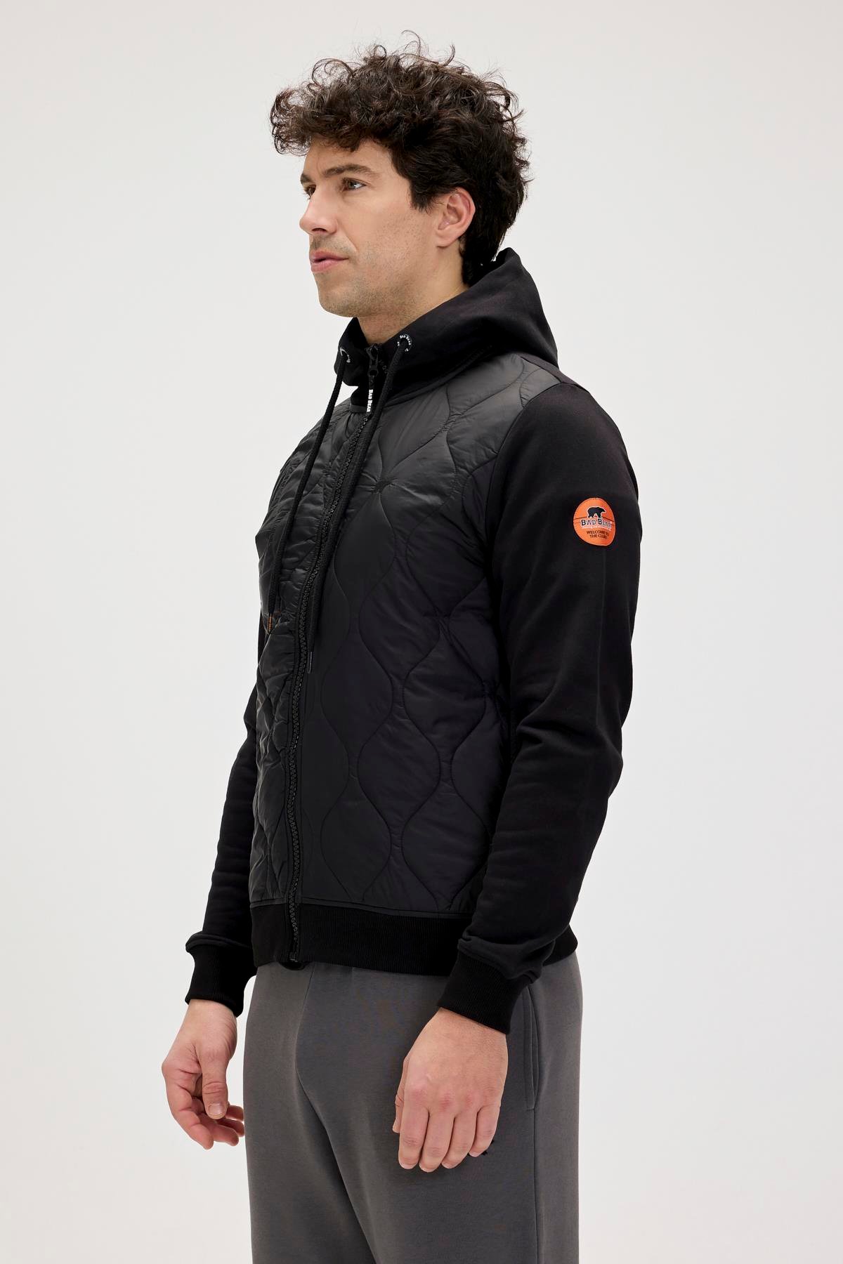 Cyrus Full-Zip Siyah Erkek Kapüşonlu Sweatshirt