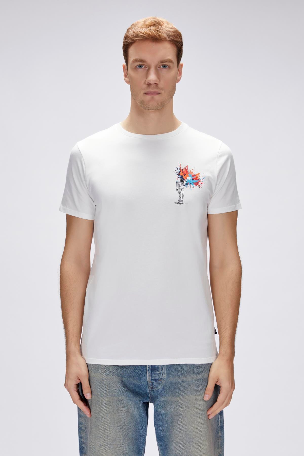 Endless Beyaz Erkek Baskılı Tişört