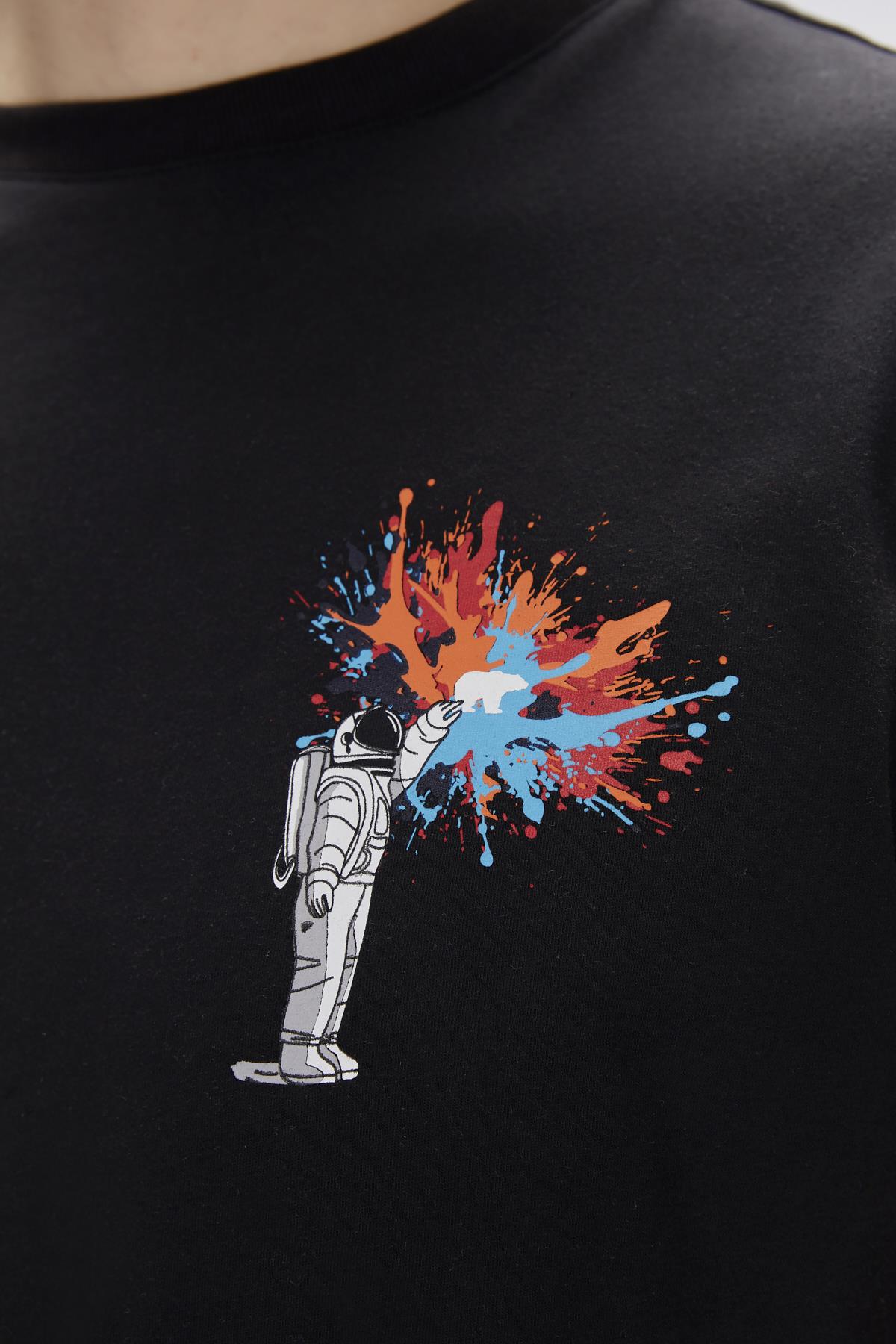 Endless Siyah Erkek Baskılı Tişört