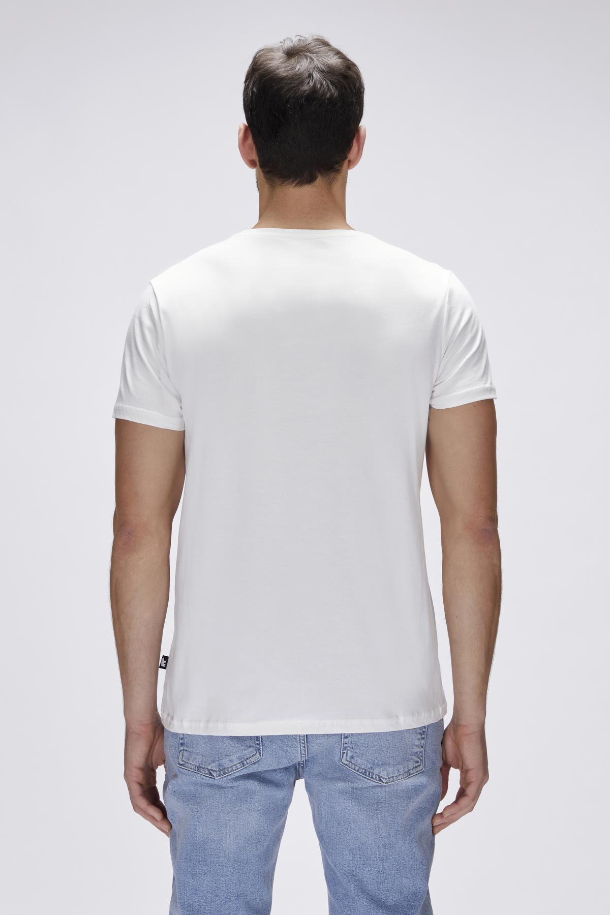 Entree Beyaz Erkek Baskılı Tişört