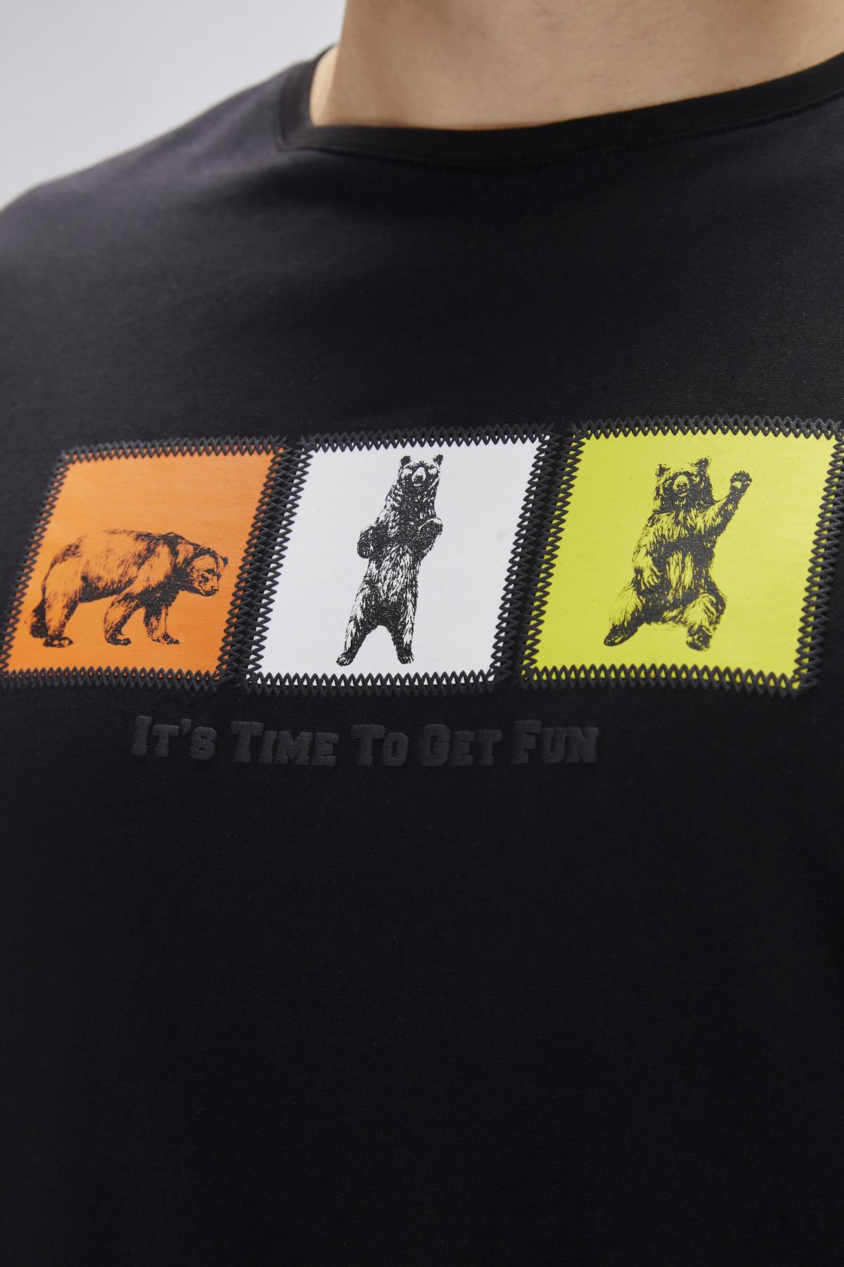 Entree Siyah Erkek Baskılı Tişört