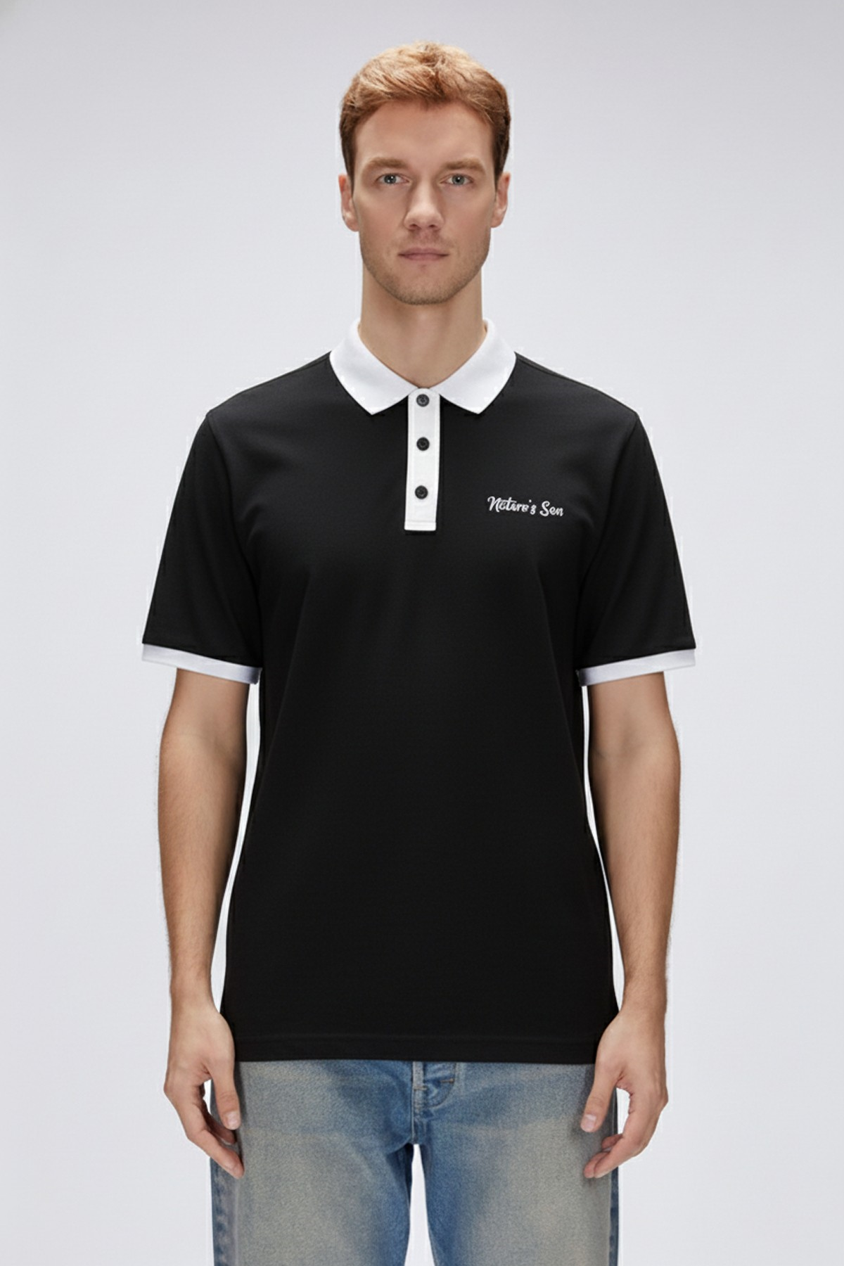 Awake Siyah Polo Yaka Erkek  Tişört