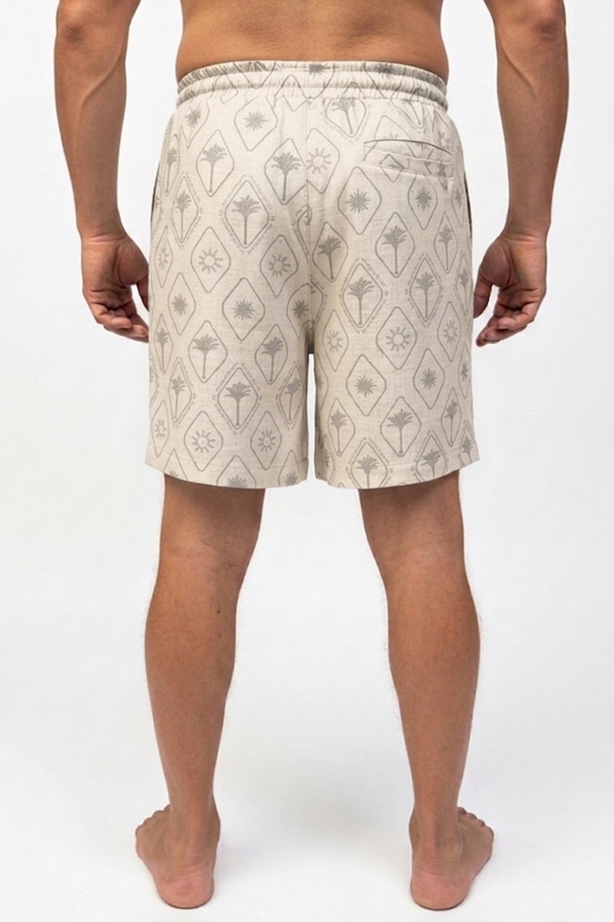 Palm Resort Beyaz Erkek Şort