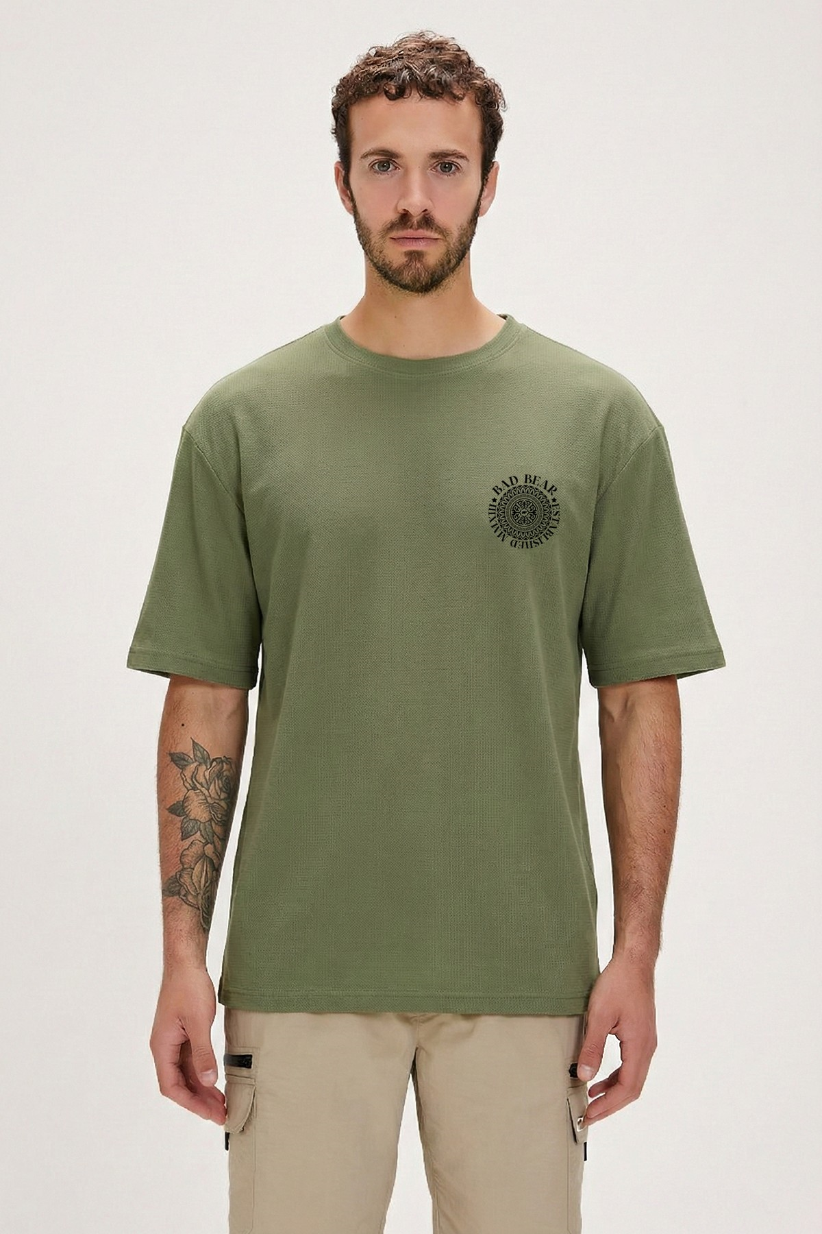 MONS T-SHIRT PRINTED T-SHIRT SOLUK YEŞİL  MAN T-SHIRT MONS T-SHIRTMONS T-SHIRT