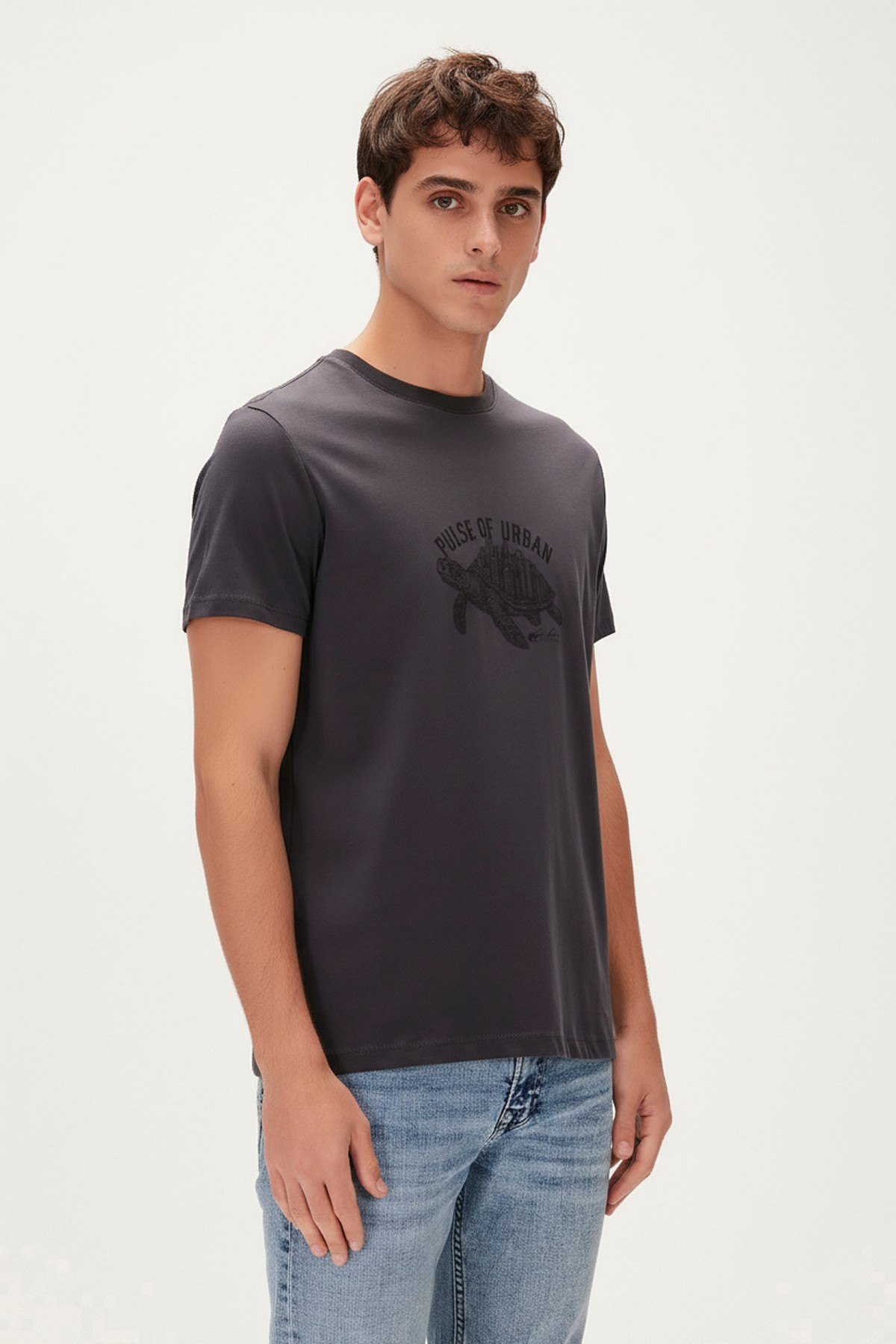 CARETTA PULSE T-SHIRT PRINTED T-SHIRT ANTRASİT  MAN T-SHIRT CARETTA PULSE T-SHIRTCARETTA PULSE T-SHIRT