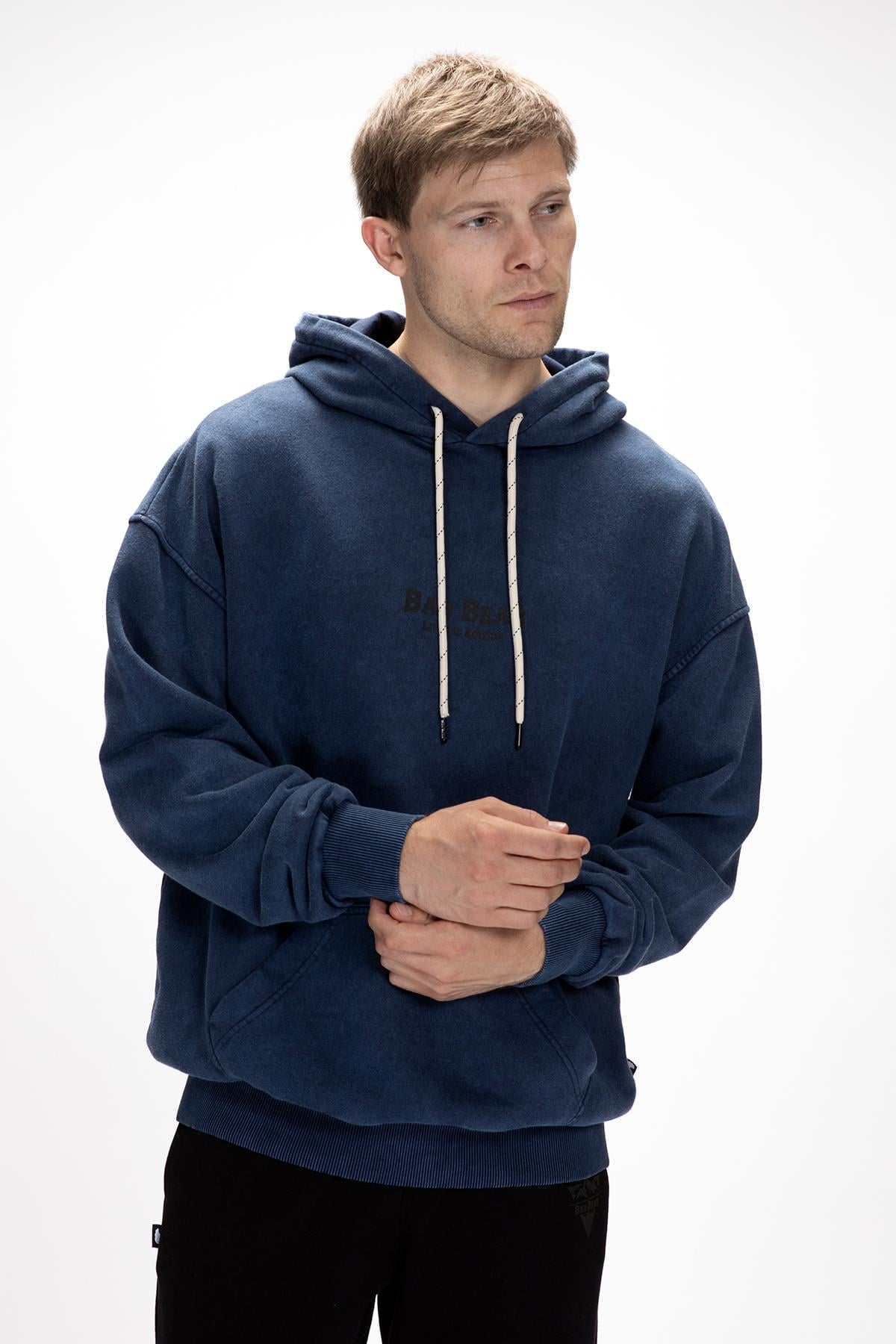 ACID BEAR HOODIE OS HOODIE İNDİGO BELİRTİLMEMİŞ MAN SWEATSHIRT ACID BEAR HOODIE OSACID BEAR HOODIE OS