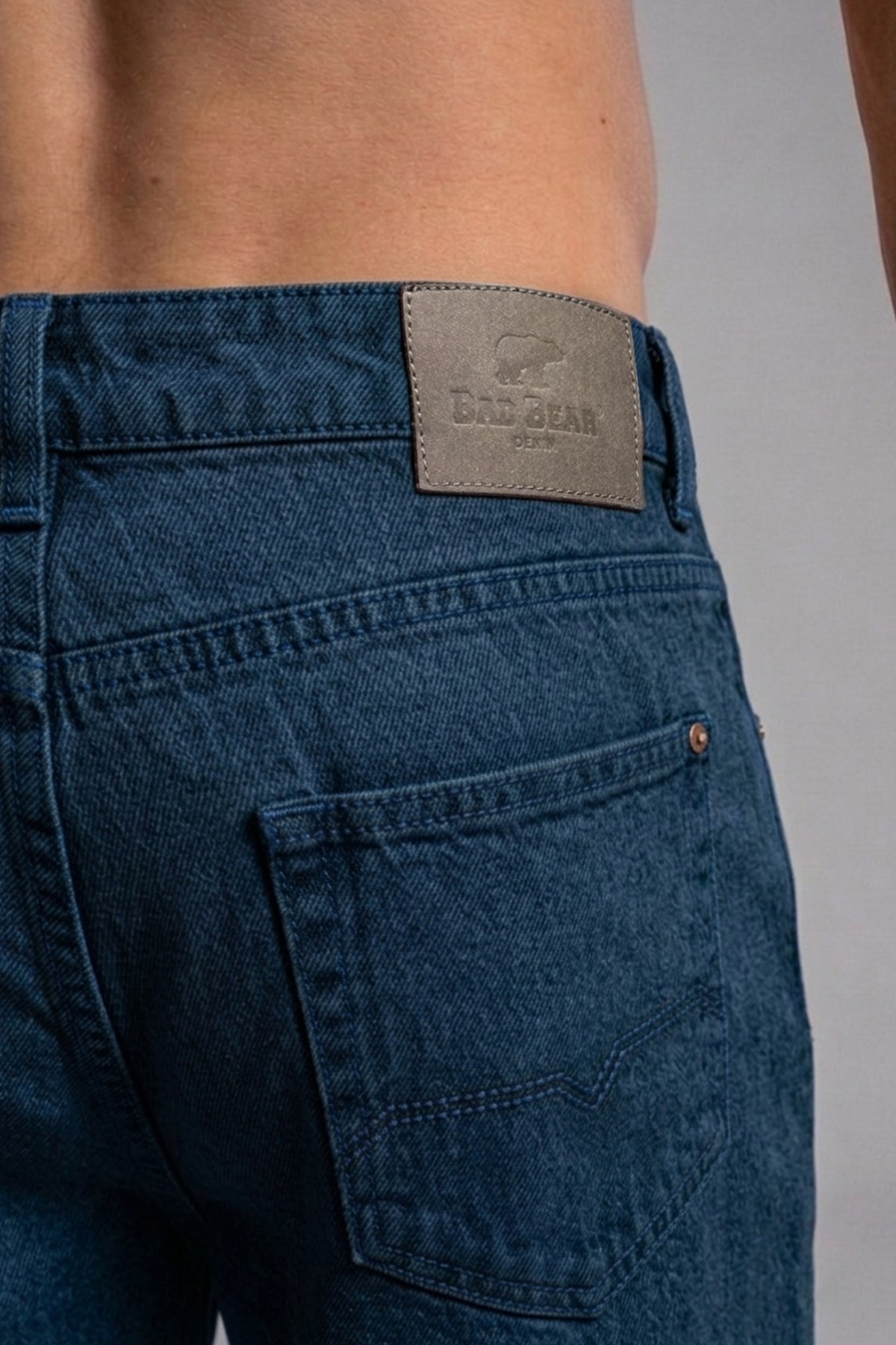 WIDE JEANS JEANS KOYU MAVİ FERMUARLI MAN DENIM WIDE JEANSWIDE JEANS