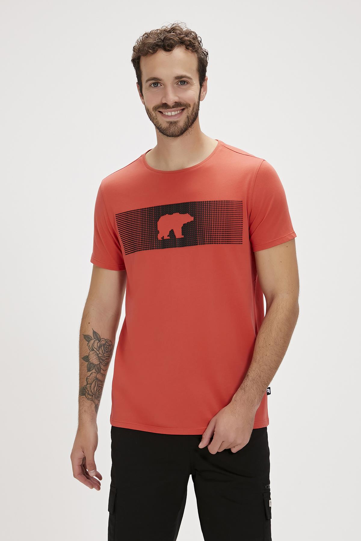 Fancy Tarçın Baskılı Erkek Tişört