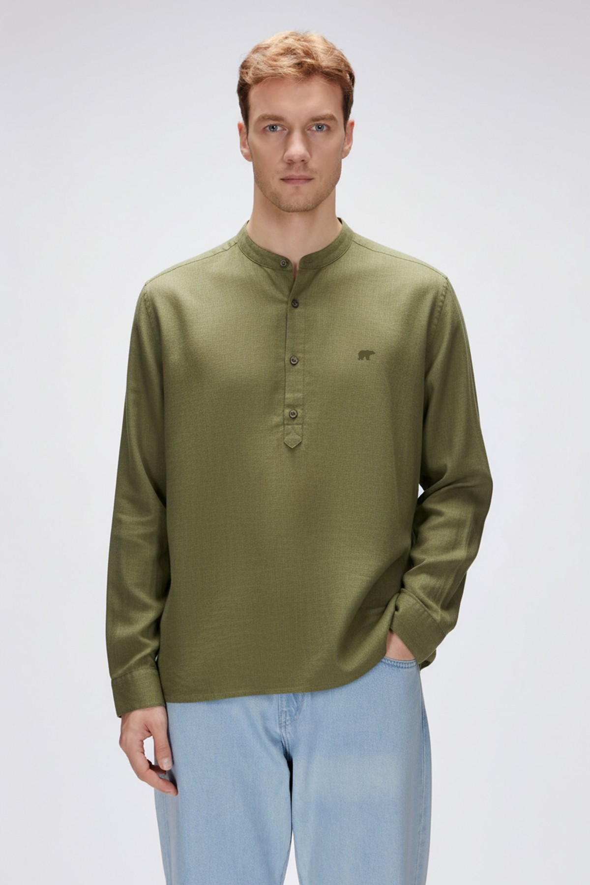 GUIDE SHIRT BASIC SHIRT SOLUK YEŞİL DÜĞMELİ MAN SHIRT GUIDE SHIRTGUIDE SHIRT