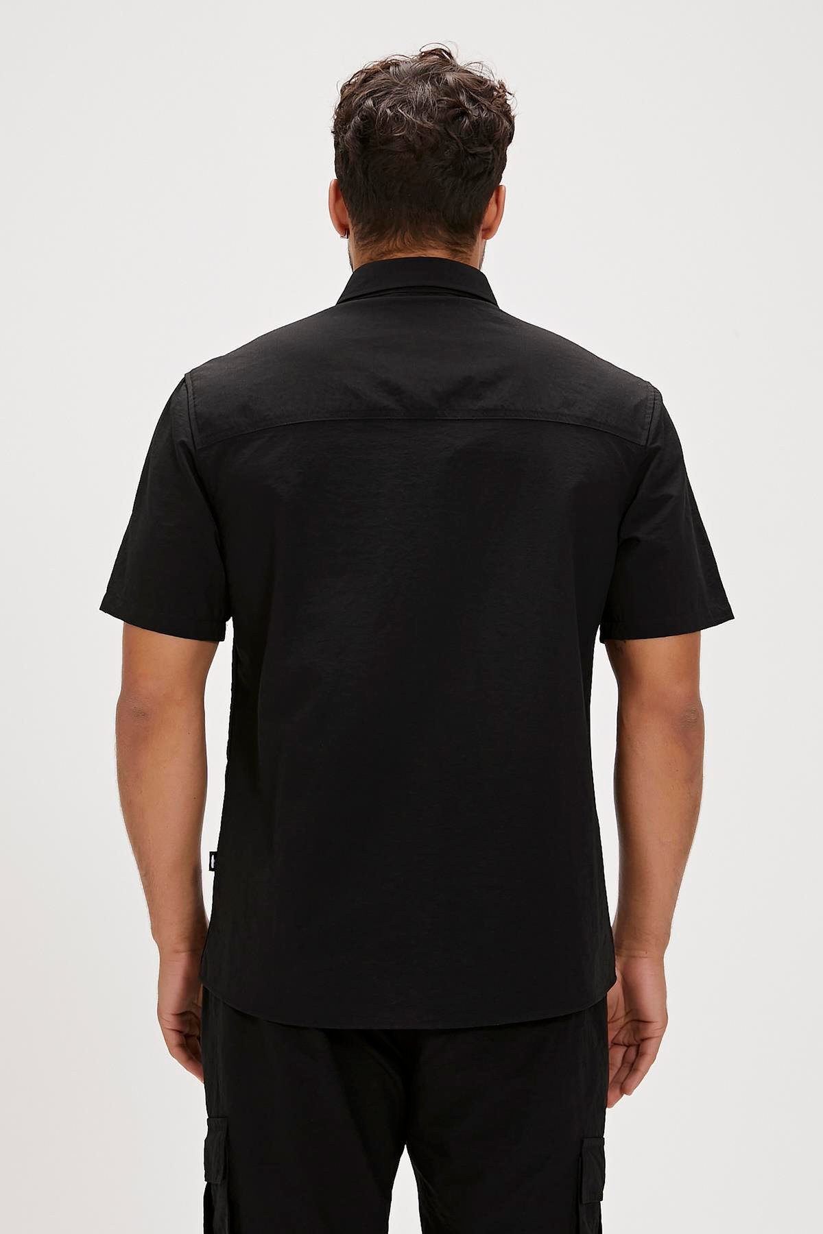 Fernando Siyah Baskılı Kısa Kollu Erkek Gömlek