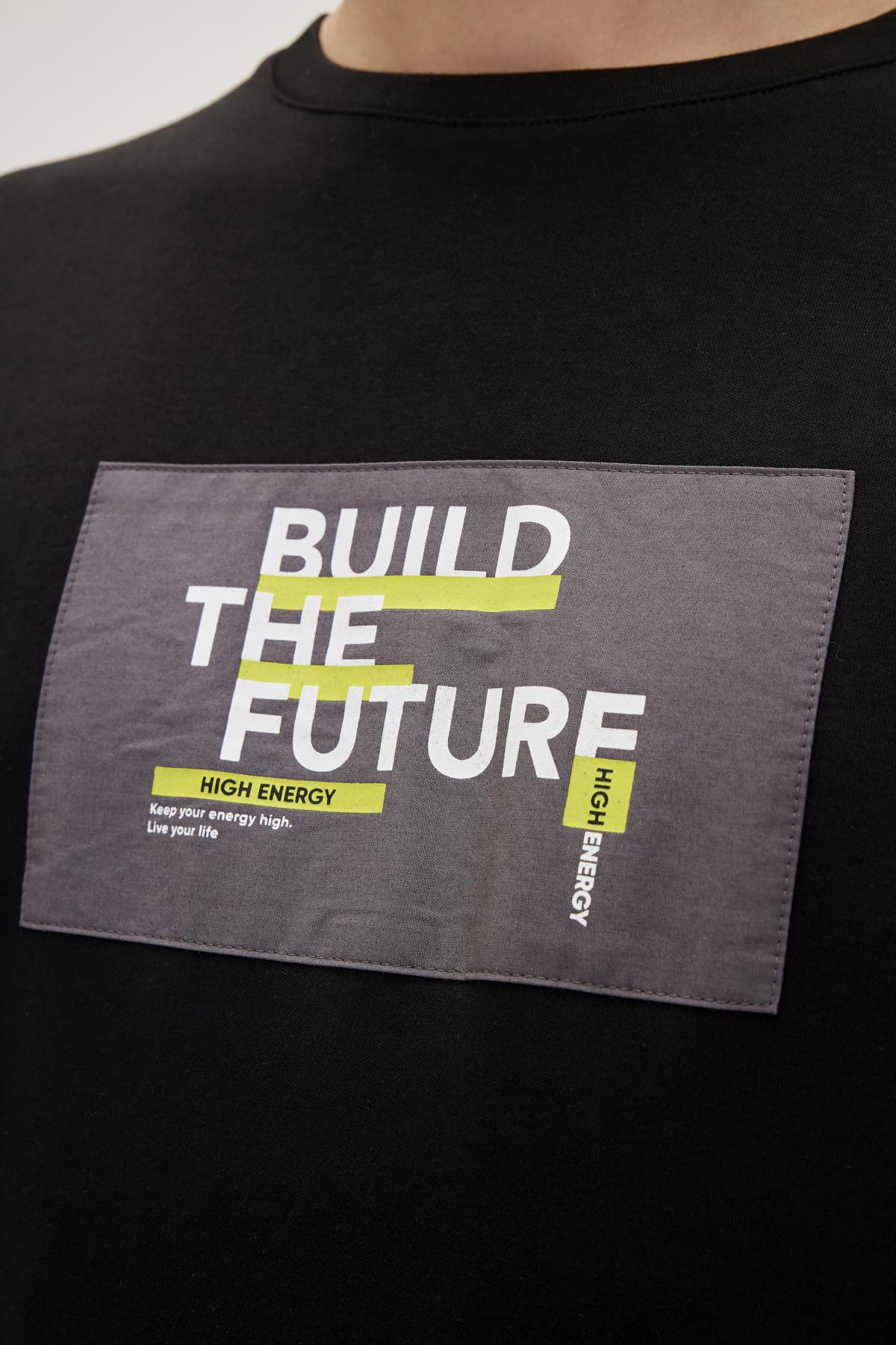 Moreno Siyah Erkek Baskılı Tişört