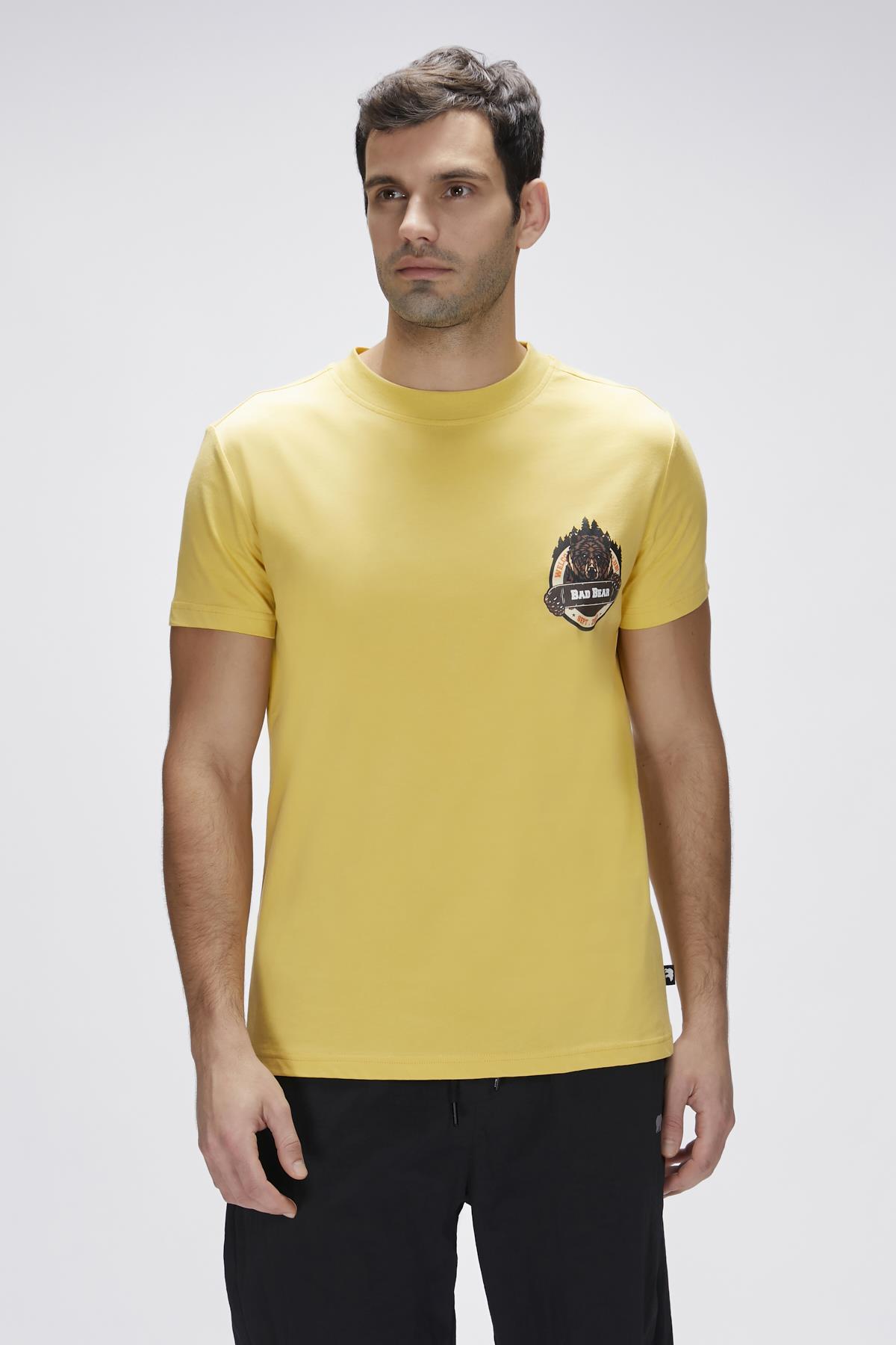 Flint Sarı Erkek Baskılı Tişört