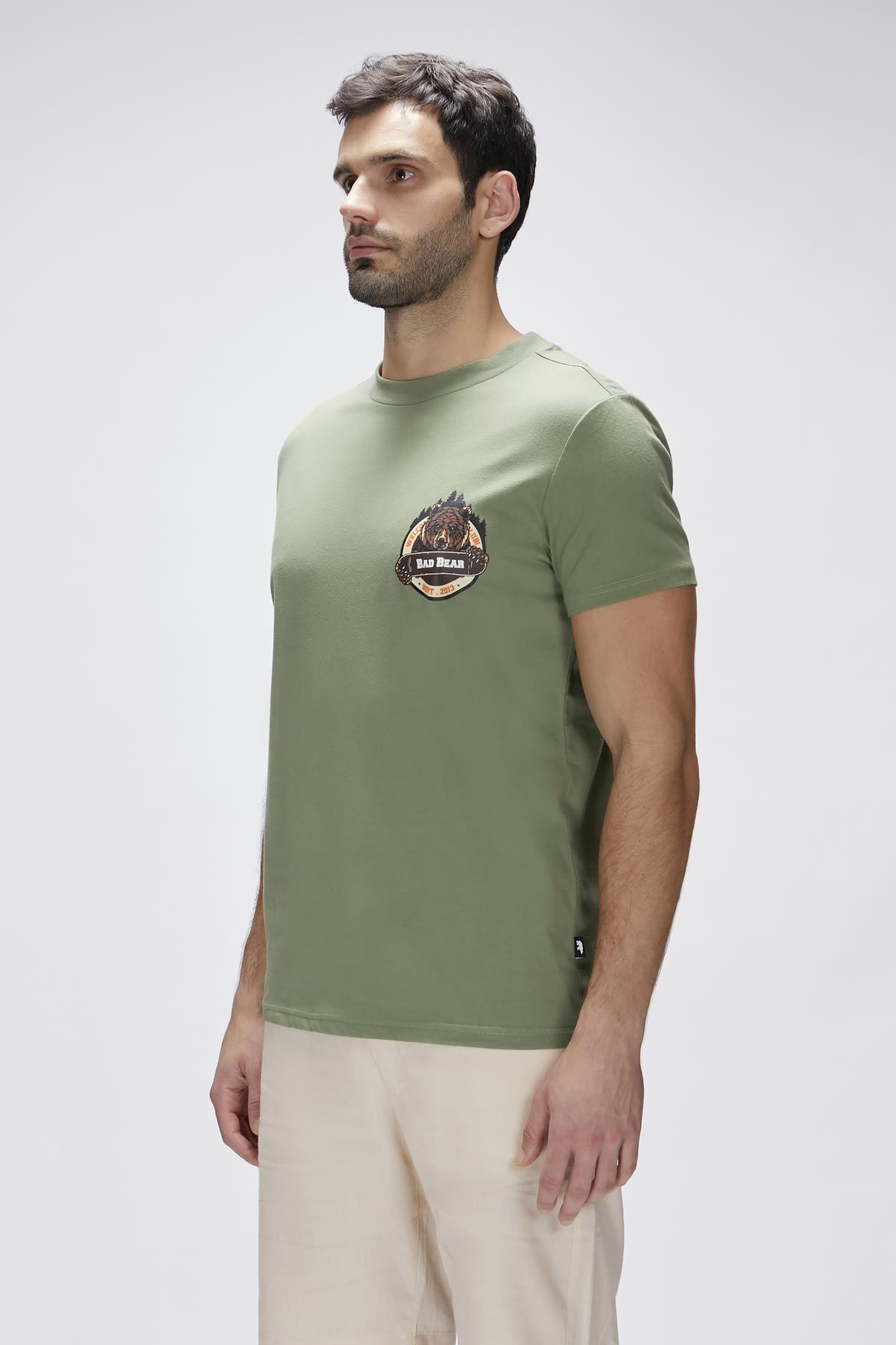 Flint Yeşil Erkek Baskılı Tişört