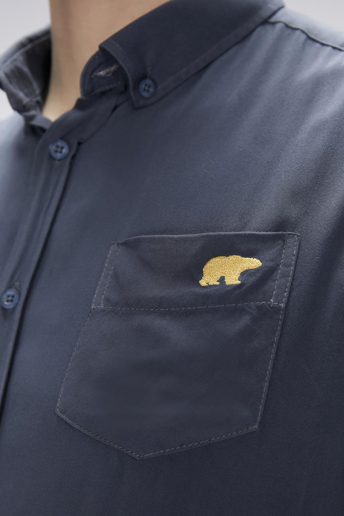 Frank Asfalt Erkek Basic Kısa Kollu Gömlek	