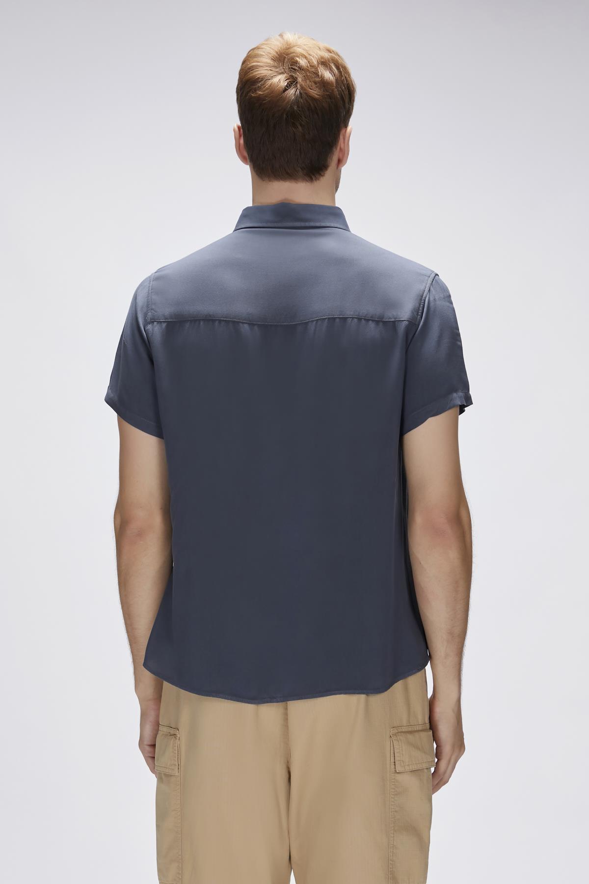 Frank Asfalt Erkek Basic Kısa Kollu Gömlek	