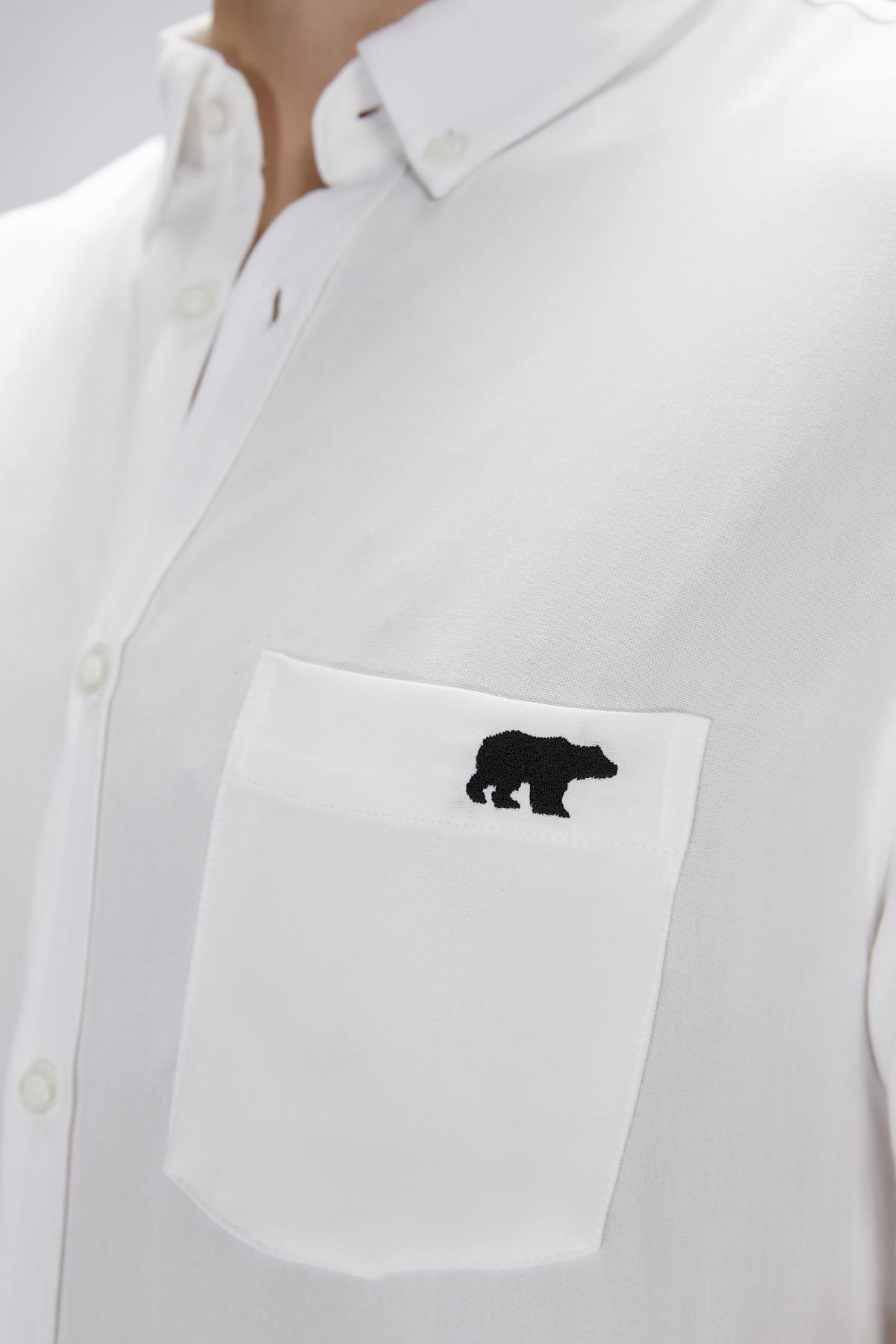 Frank Shirt Off-White Beyaz Kısa Kollu Erkek Gömlek