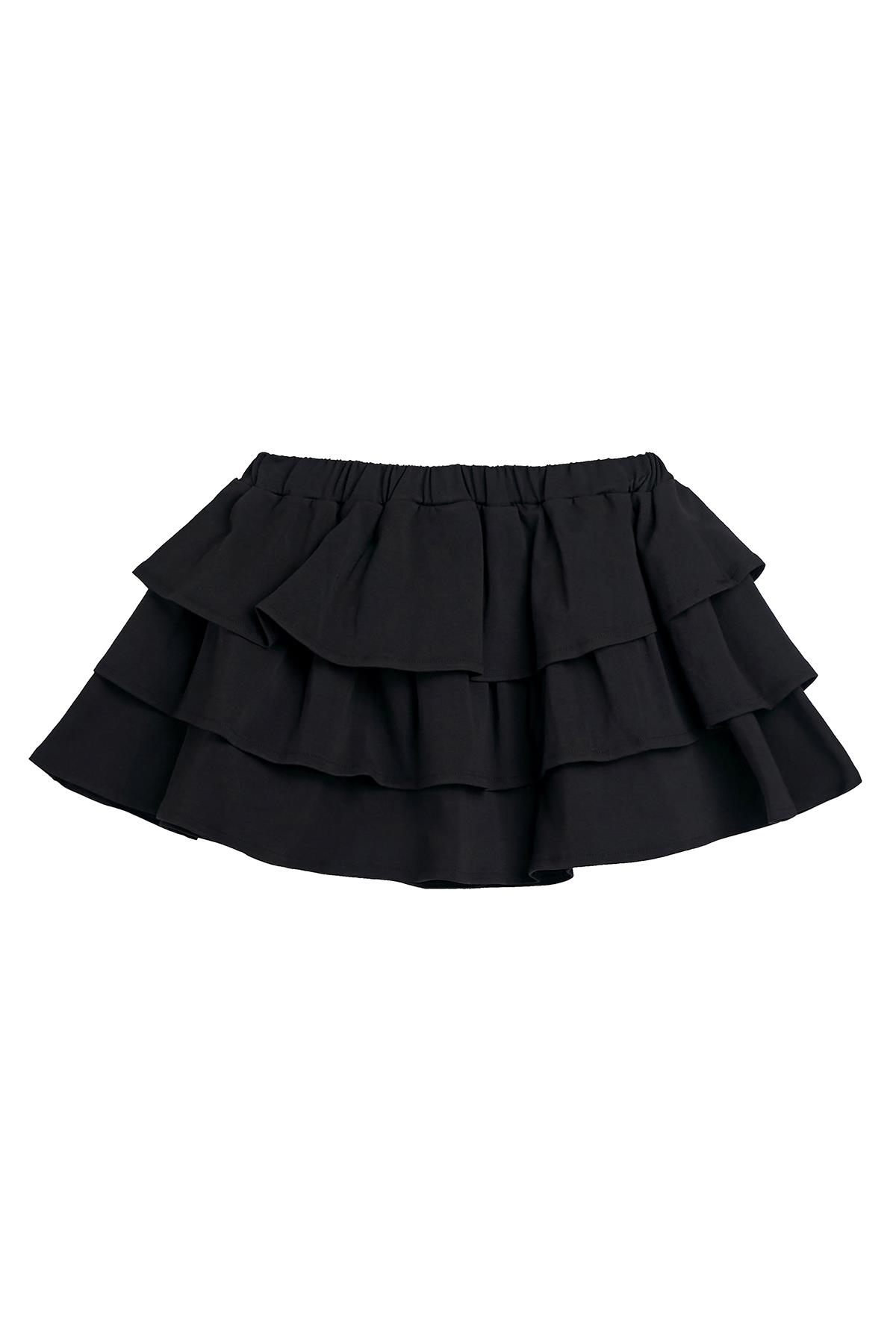 Frill Siyah Kız Çocuk Etek