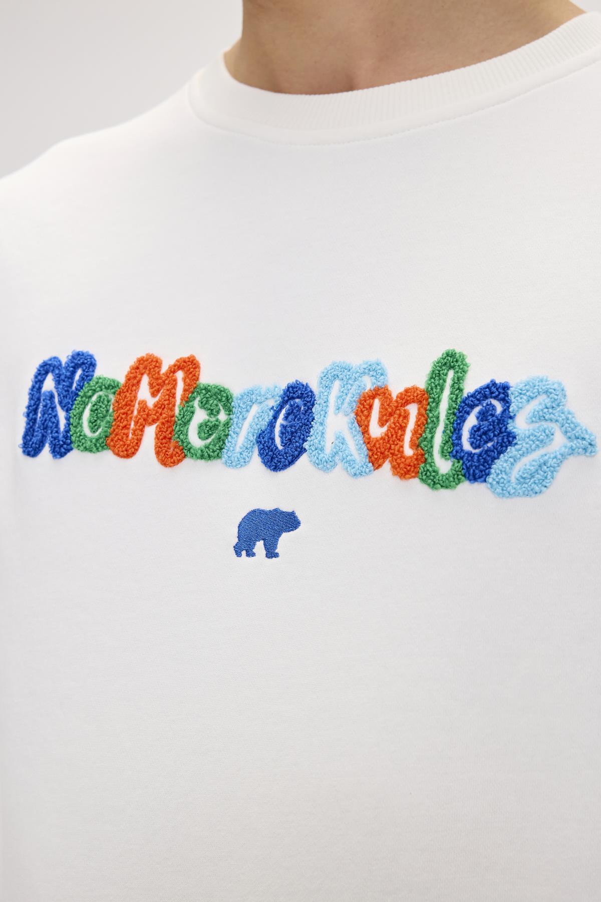 Furry Beyaz Erkek Baskılı Sweatshirt