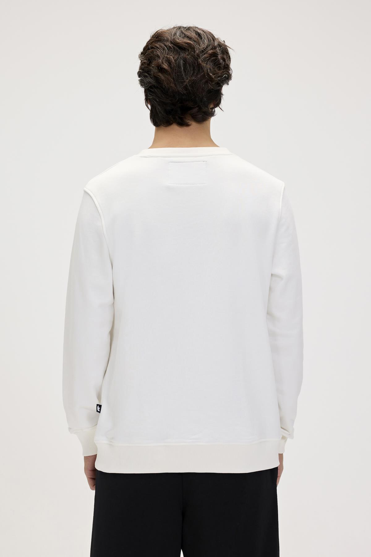 Gator Beyaz Erkek Baskılı Sweatshirt