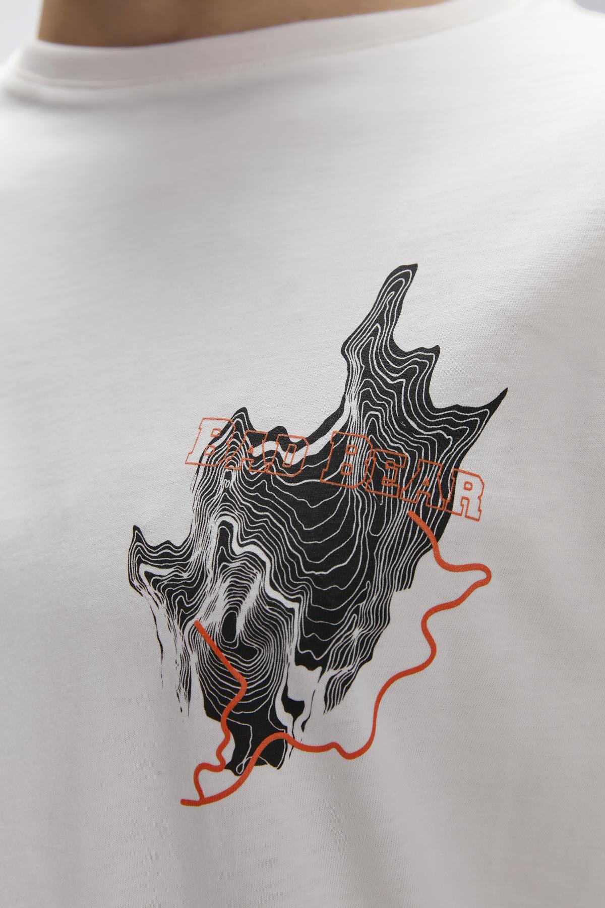 Gerald Beyaz Erkek Baskılı Tişört