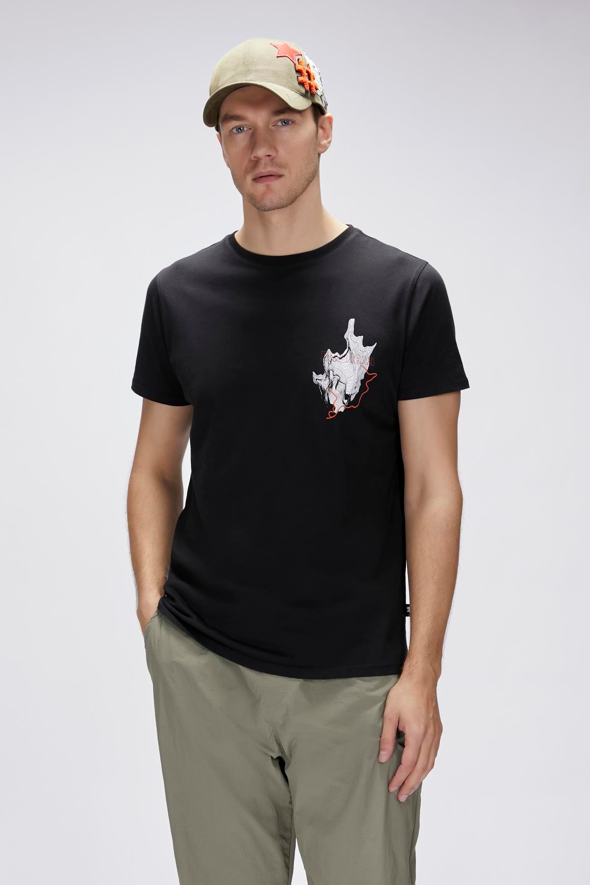 Gerald Siyah Erkek Baskılı Tişört