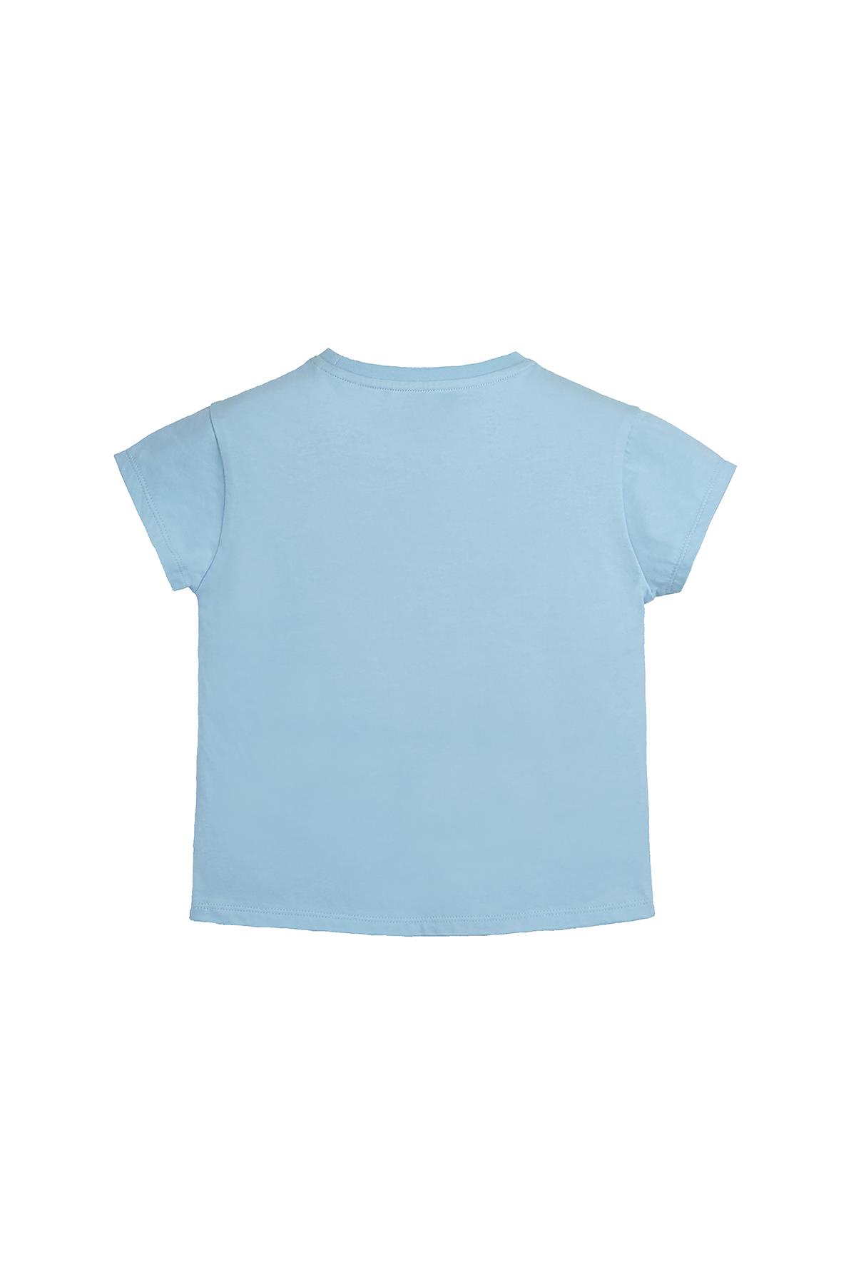 Gilda Mavi Baskılı Kız Çocuk Tişört