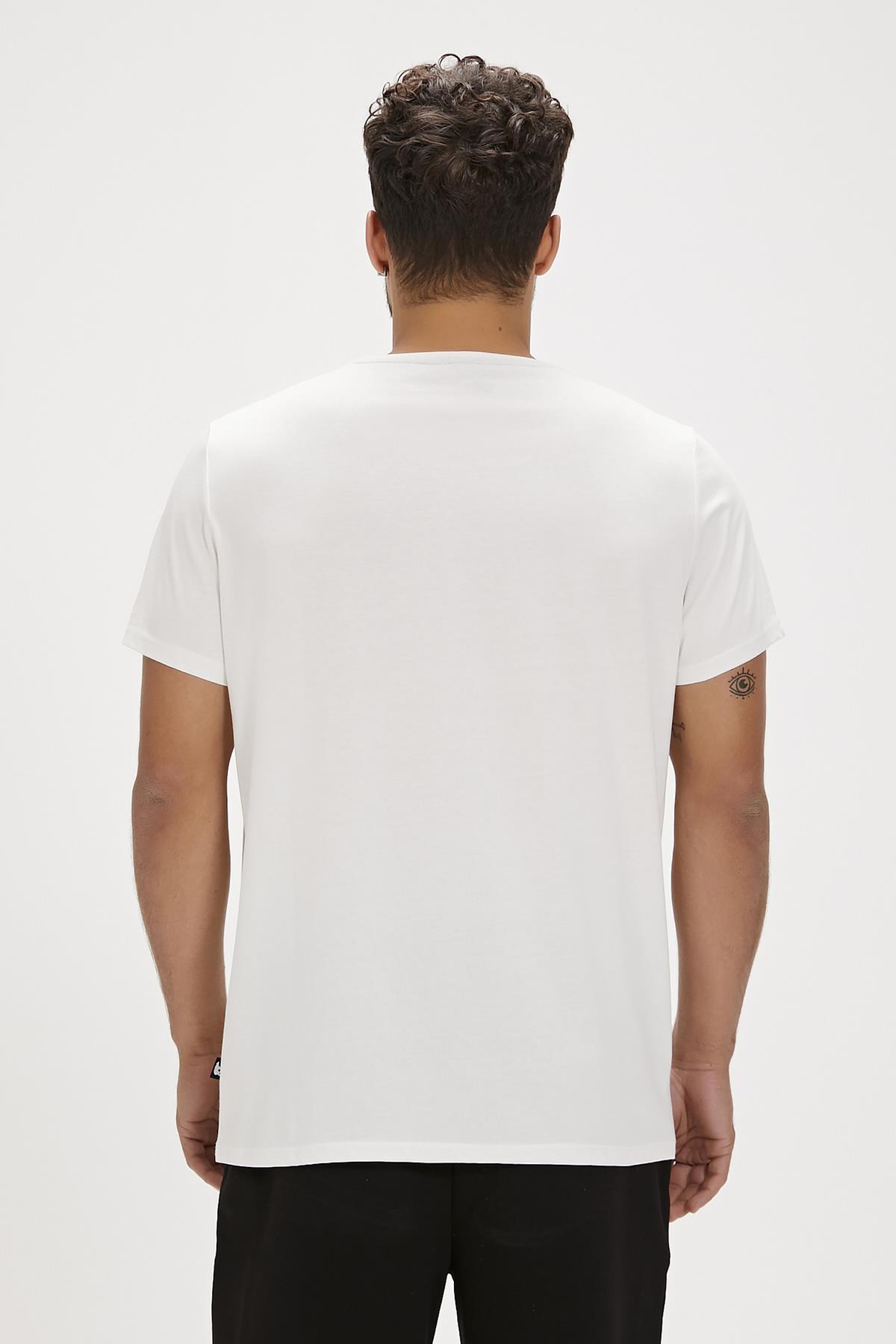Gotcha Beyaz Baskılı Erkek Tişört