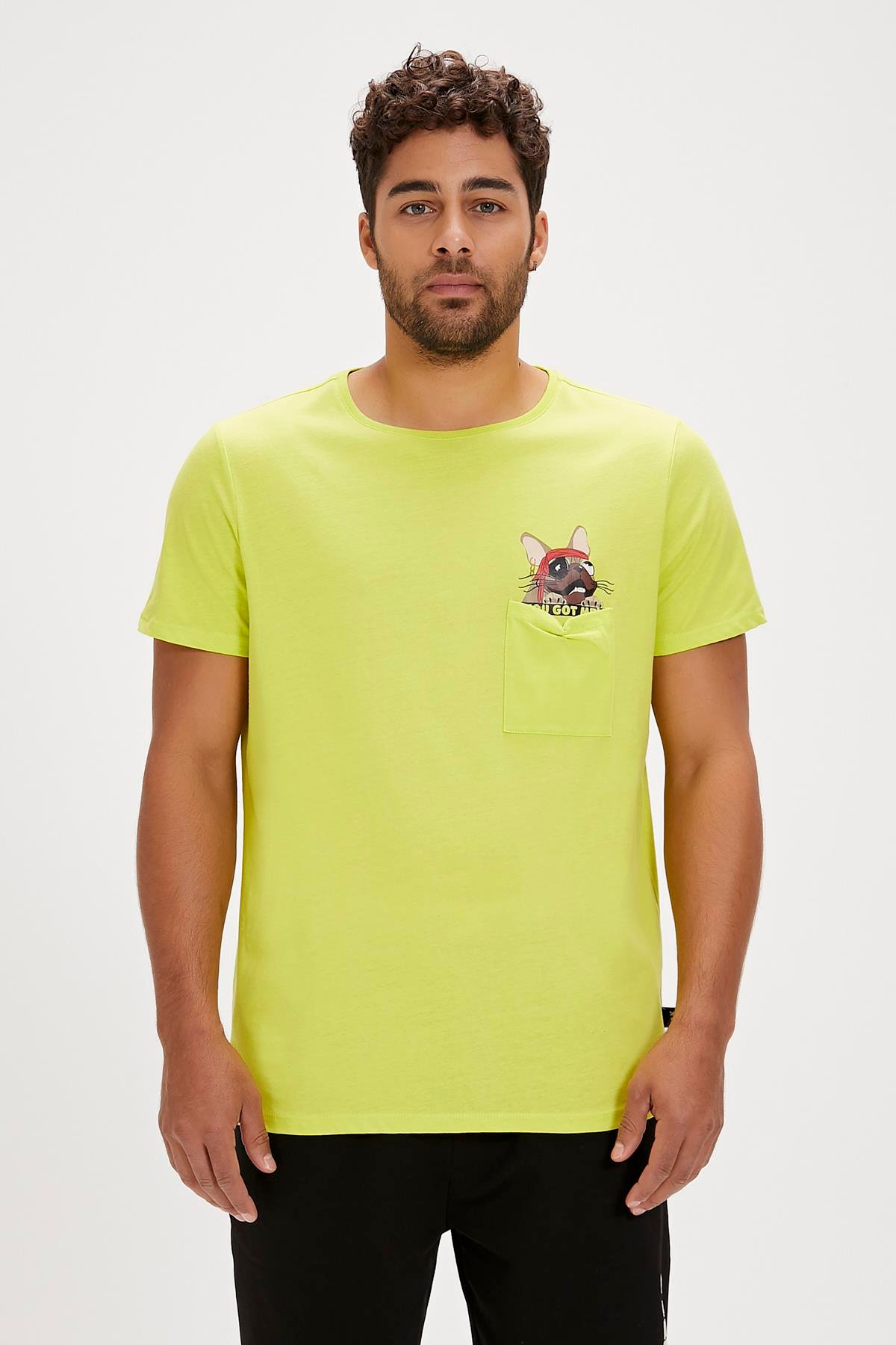 Gotcha Yeşil Baskılı Erkek Tişört