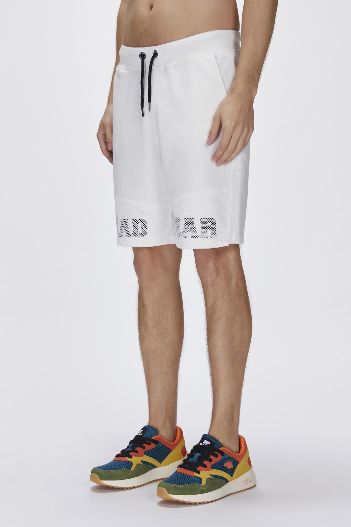 Grid Beyaz Erkek Şort