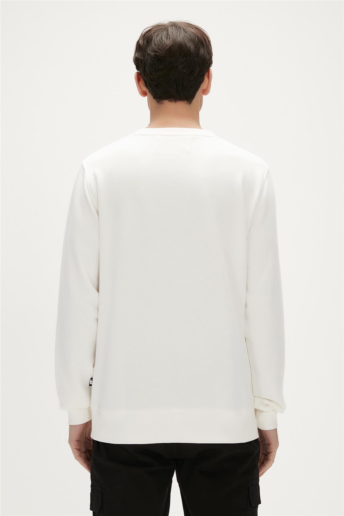 Funky Off-White Mens Crewneck Sweatshirt