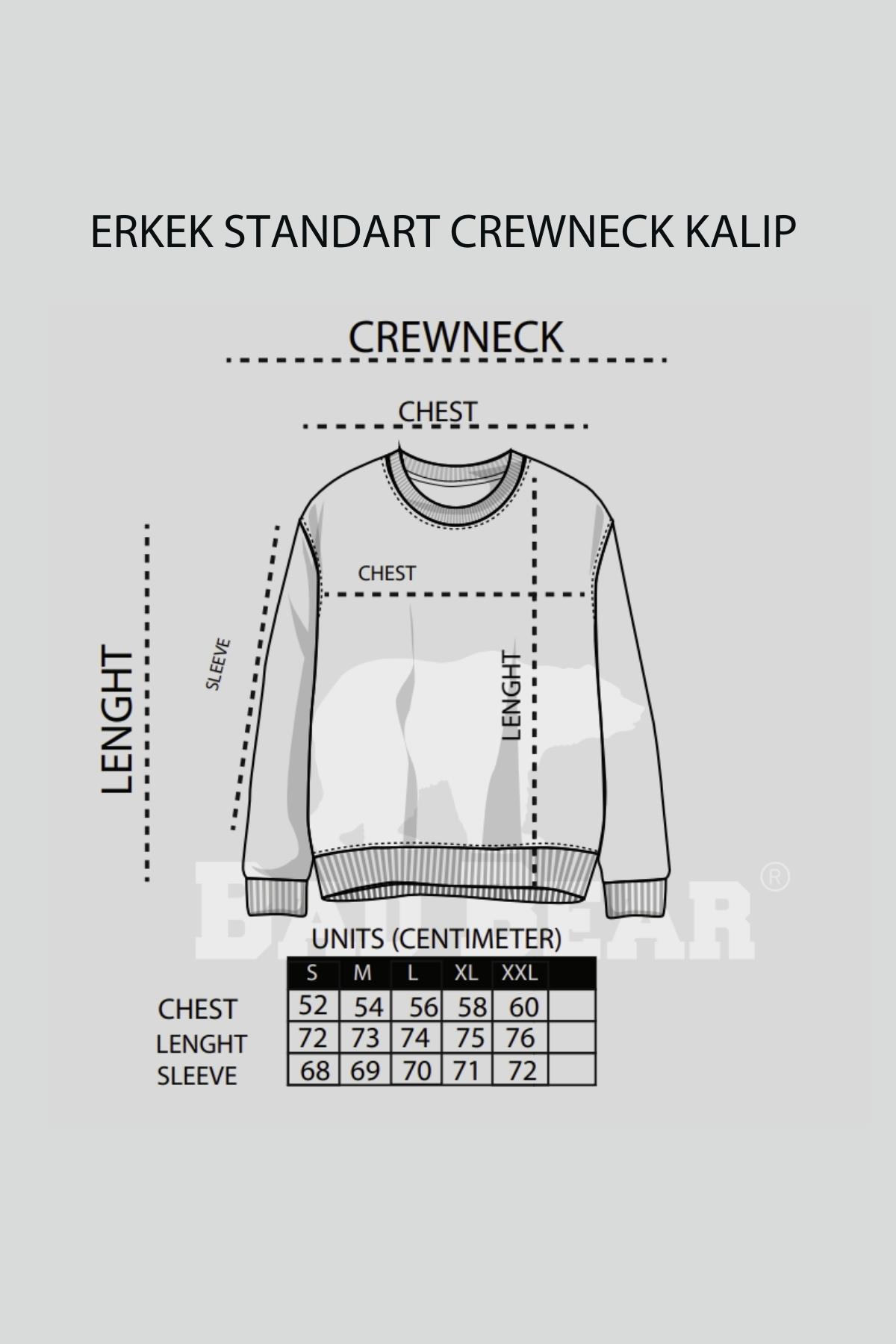Hardy Crewneck Siyah Baskılı Erkek Sweatshirt 