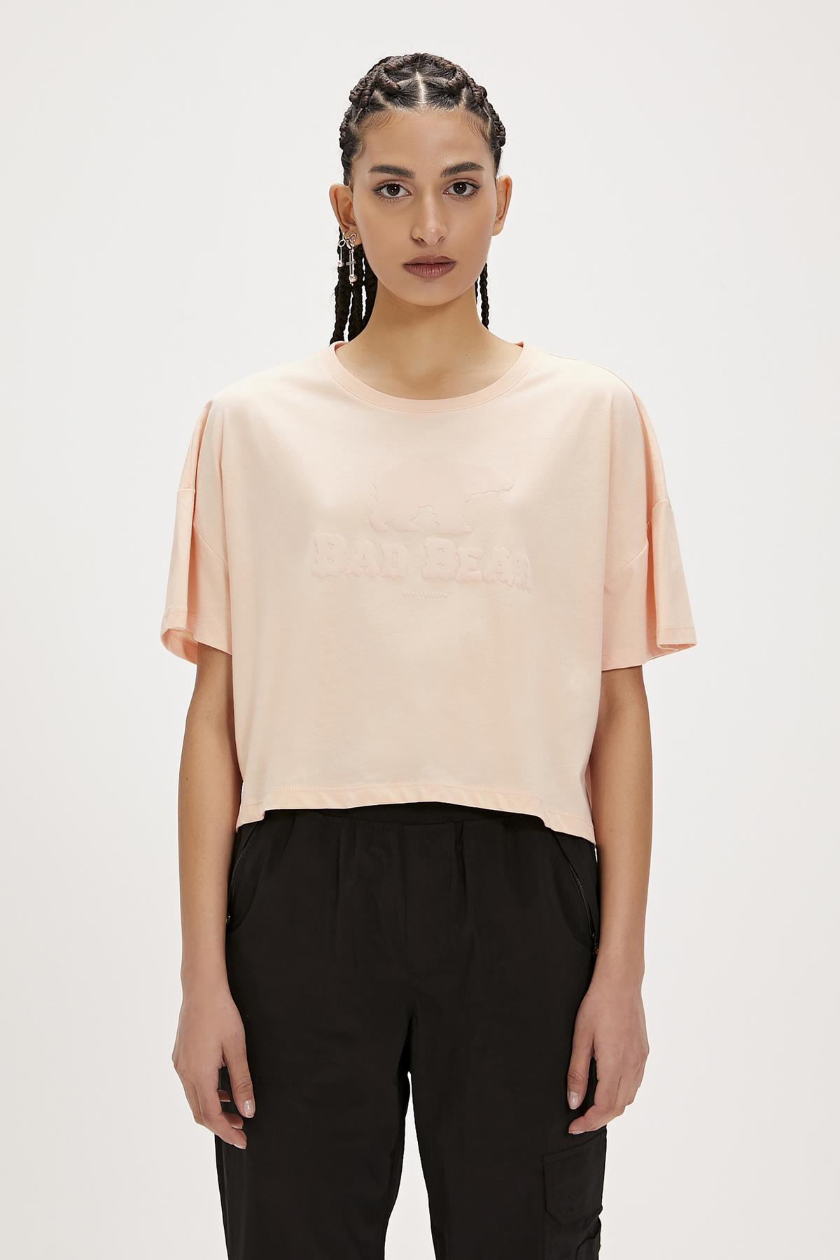 Holly Pembe Baskılı Kadın Tişört