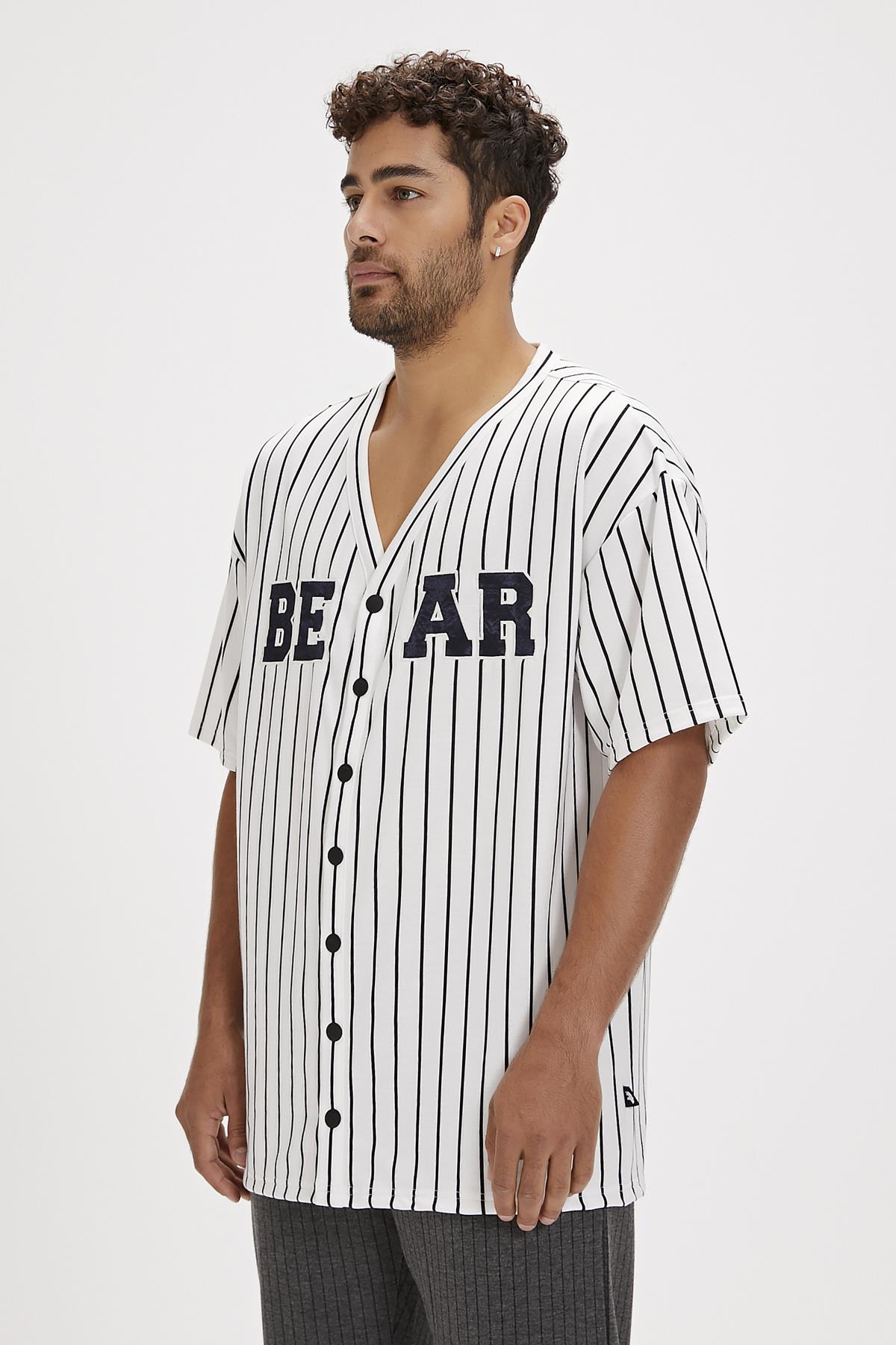 Homer Beyaz Baskılı Erkek Gömlek