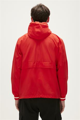 Hurricane Windbreaker Crimson Red Kırmızı Kanguru Cep Erkek Rüzgarlık