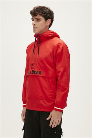 Hurricane Windbreaker Crimson Red Kırmızı Kanguru Cep Erkek Rüzgarlık