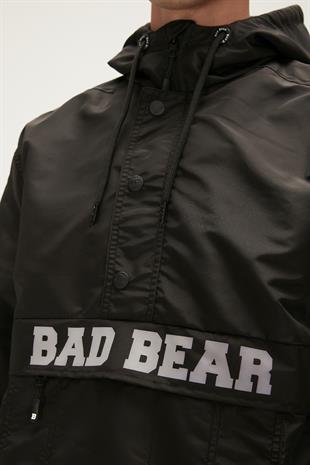 Hurricane Windbreaker Siyah Kanguru Cep Erkek Rüzgarlık