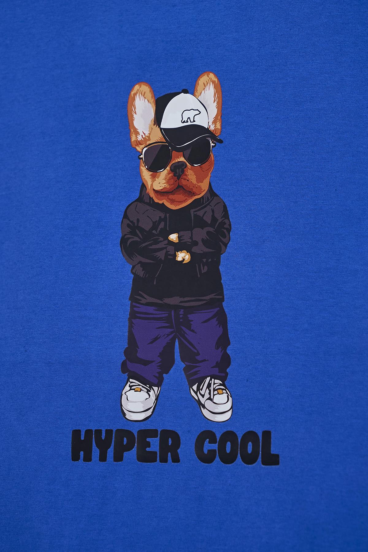Hyper Bear Saks Mavisi Baskılı Çocuk Tişört